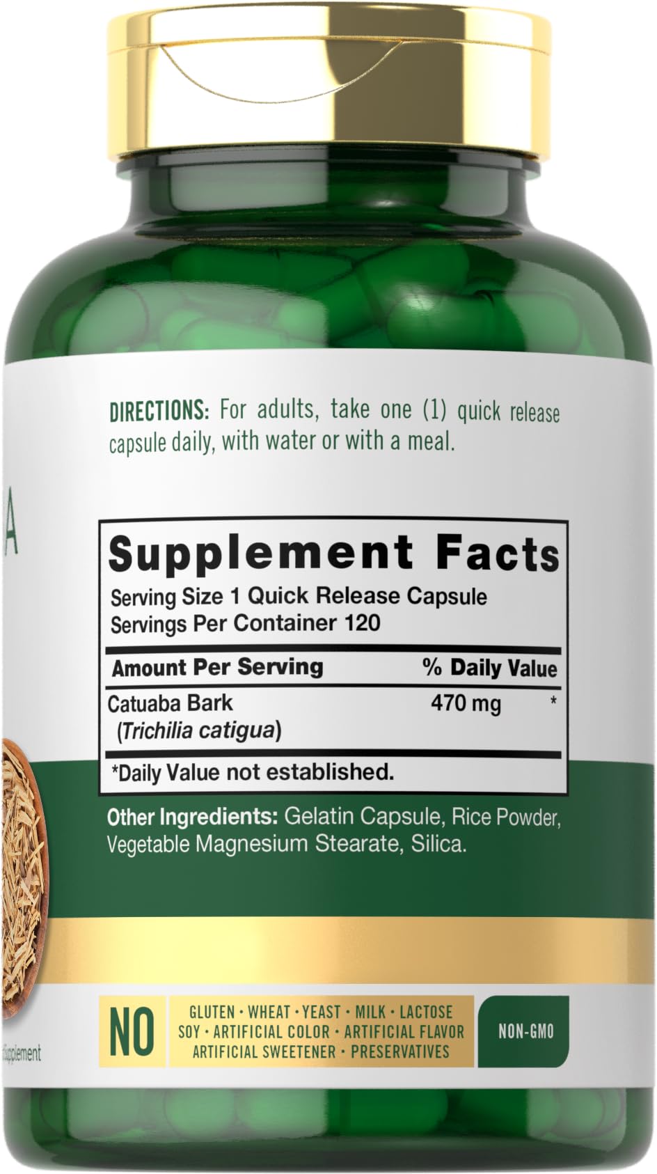 Carlyle Catuaba Bark 470mg capsule close-up