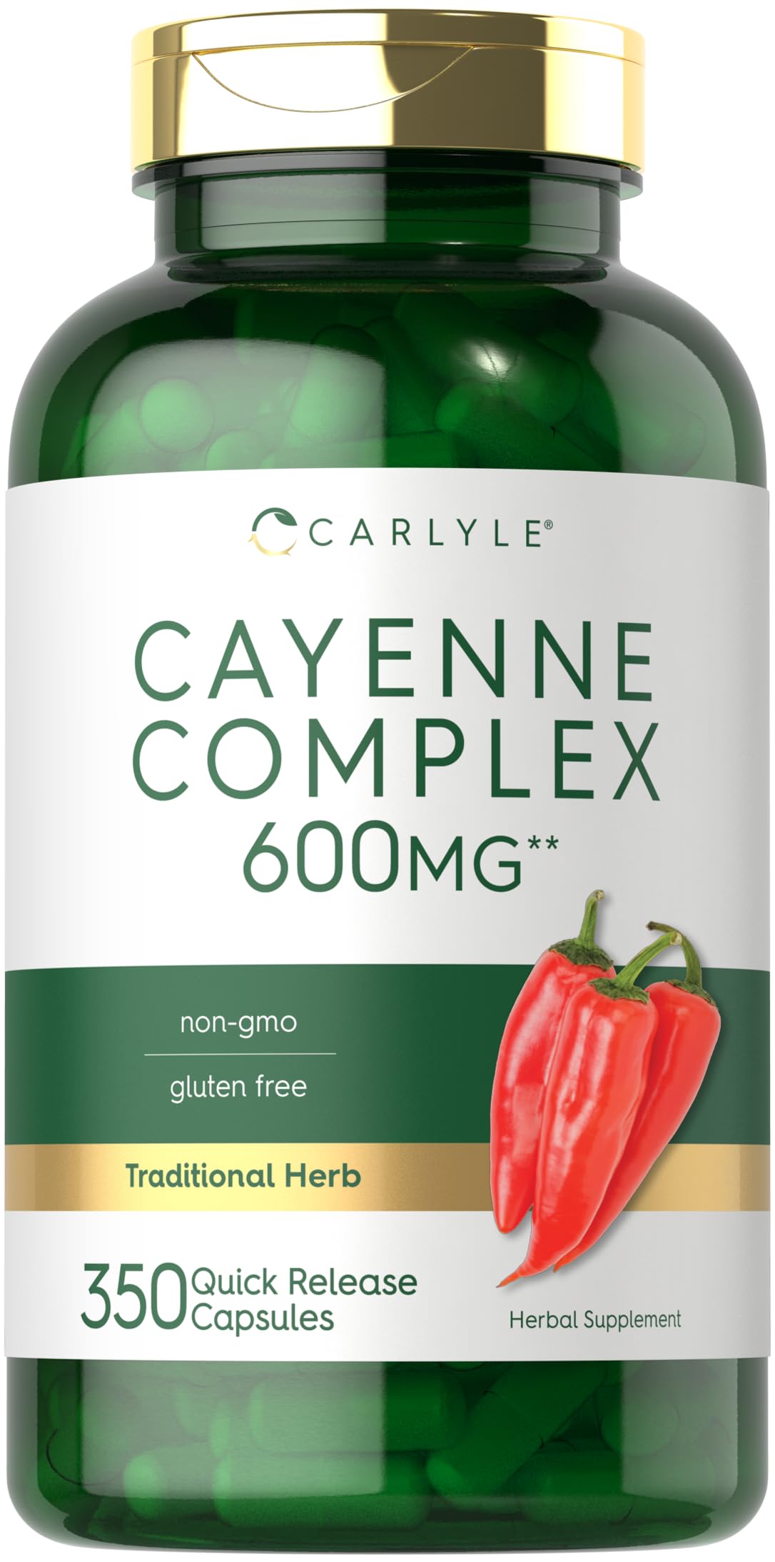 Carlyle Cayenne Pepper Capsules 500mg front view of packaging