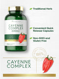 Carlyle Cayenne Pepper Capsules 500mg opened bottle showcasing capsules