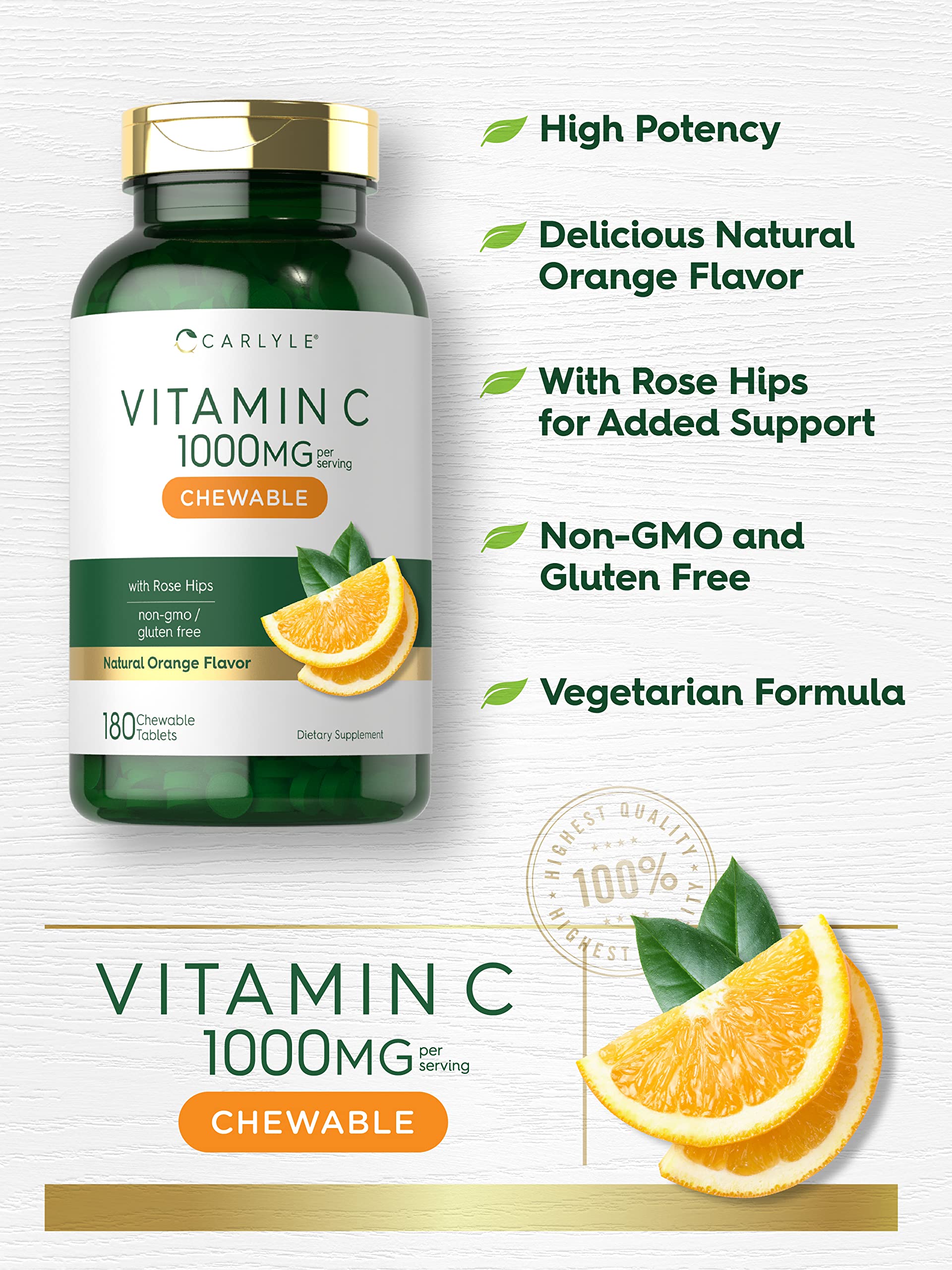 Carlyle Chewable Vitamin C 1000mg ingredients list