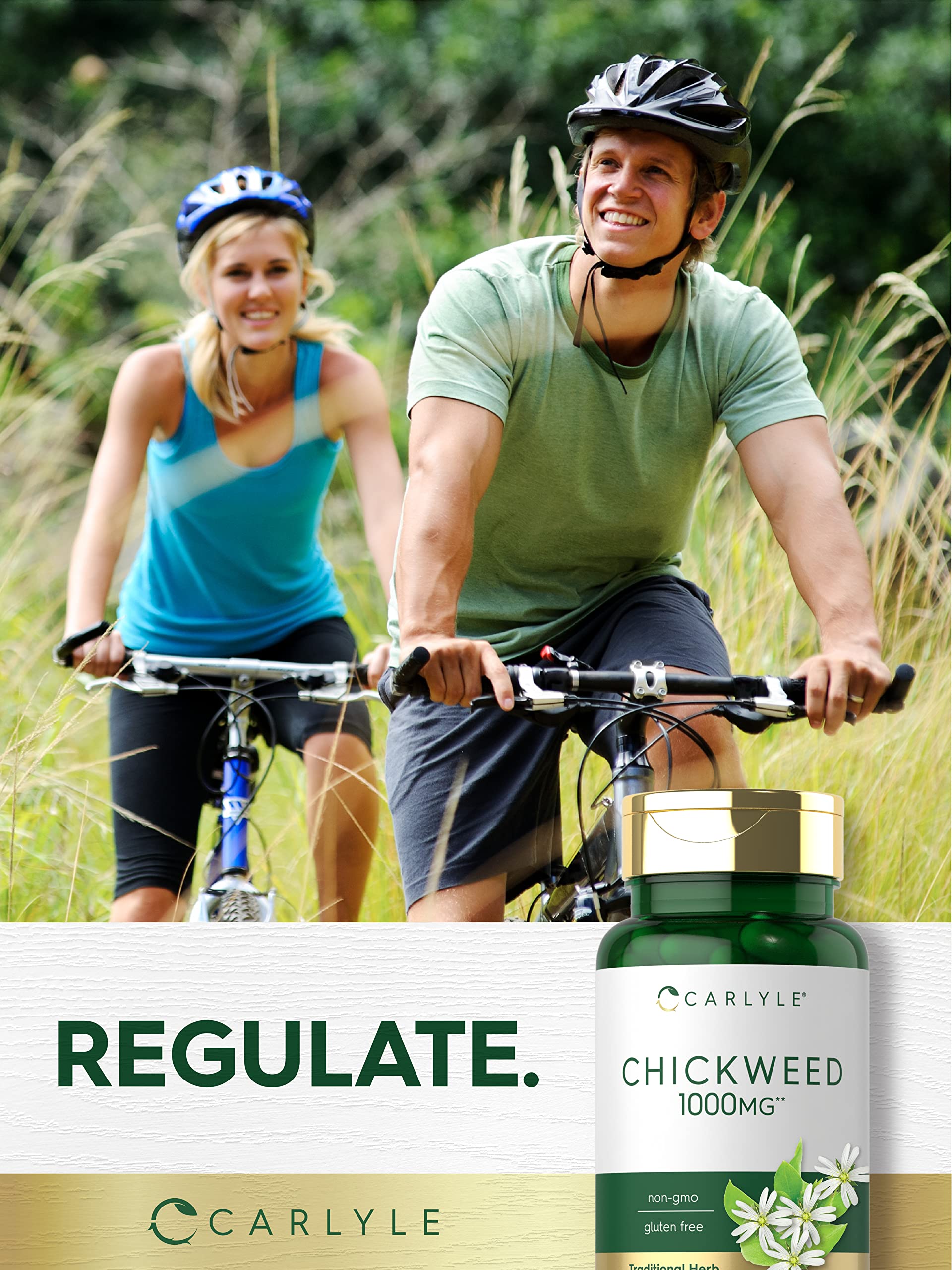 Carlyle Chickweed Capsules 1000mg with measuring spoon for dosage