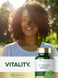 Carlyle Cissus Leaf Capsules 1000mg opened bottle with capsules