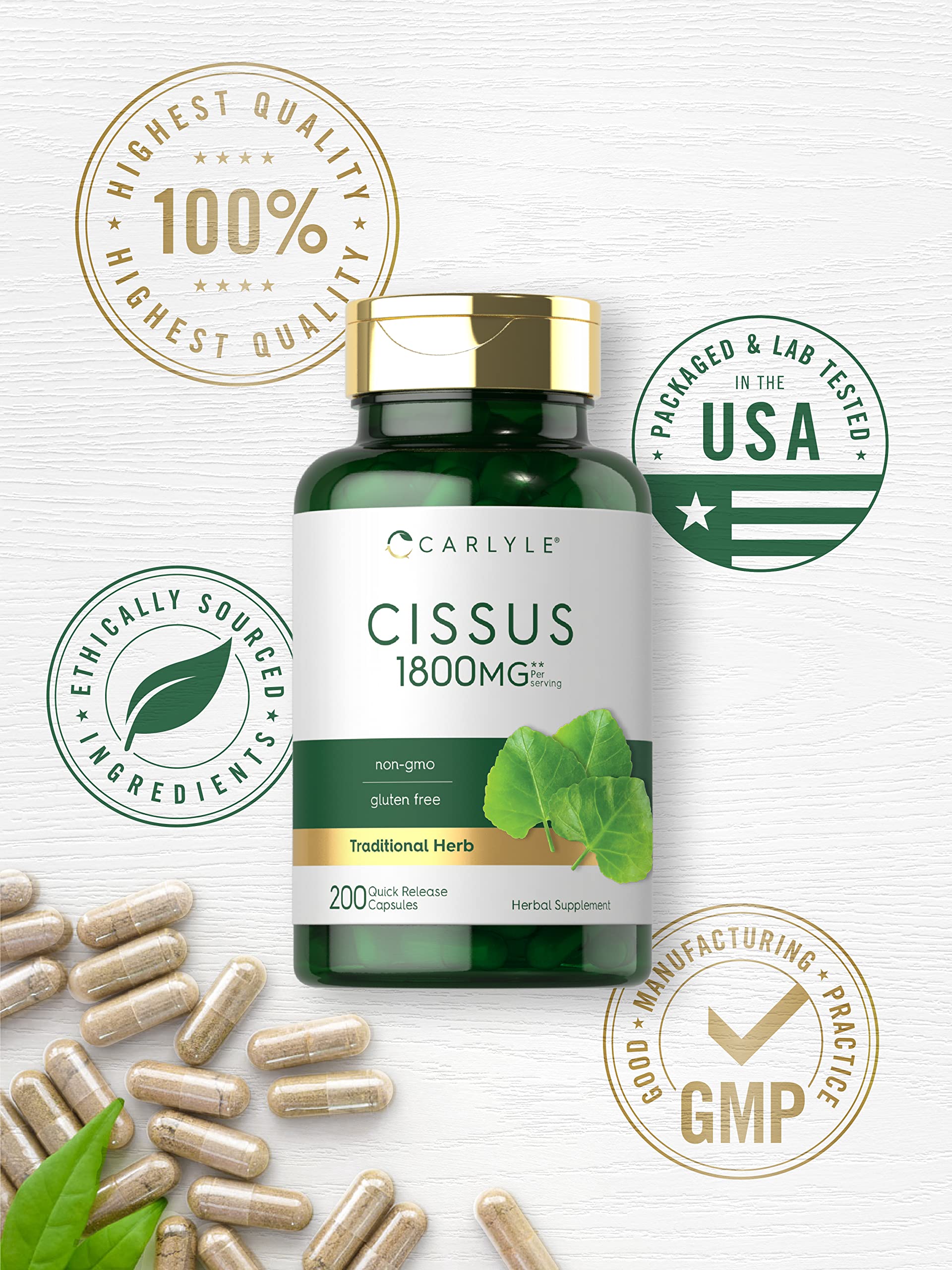 Carlyle Cissus Leaf Capsules 1000mg packaging details