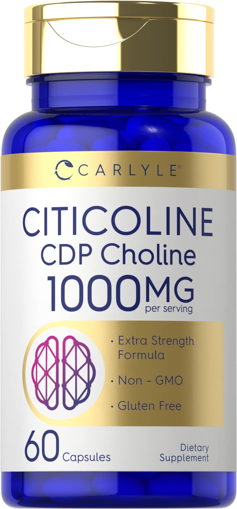 Carlyle Citicoline Elite 1000mg capsules front view