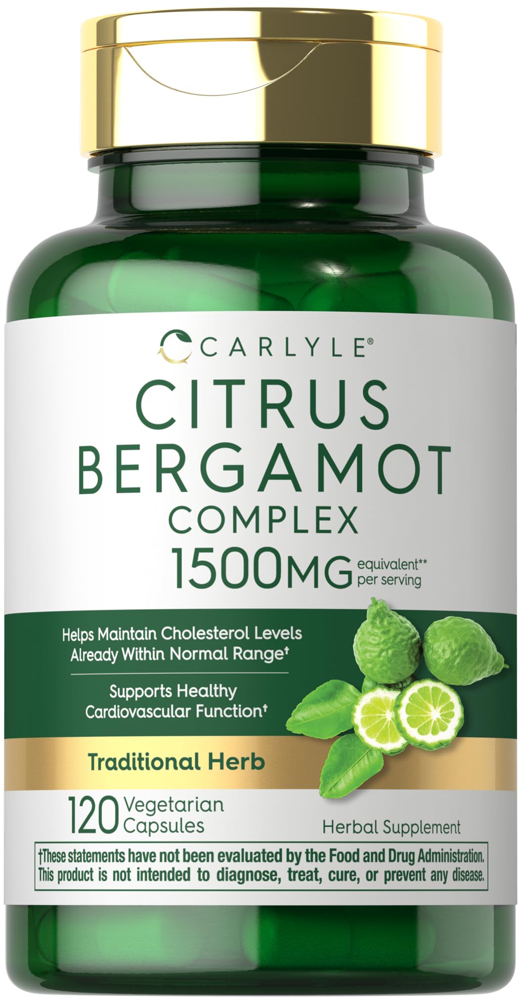 Carlyle Citrus Bergamot Complex 90 vegetarian capsules front view