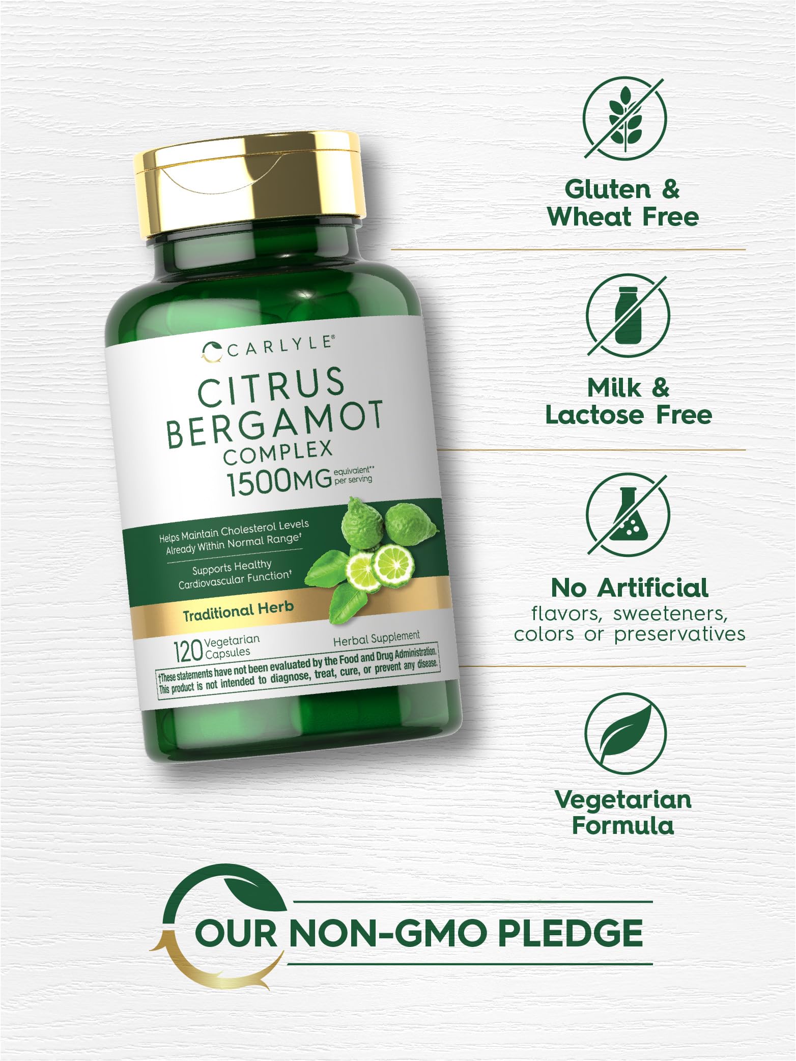 Carlyle Citrus Bergamot Complex bottle with a measuring spoon