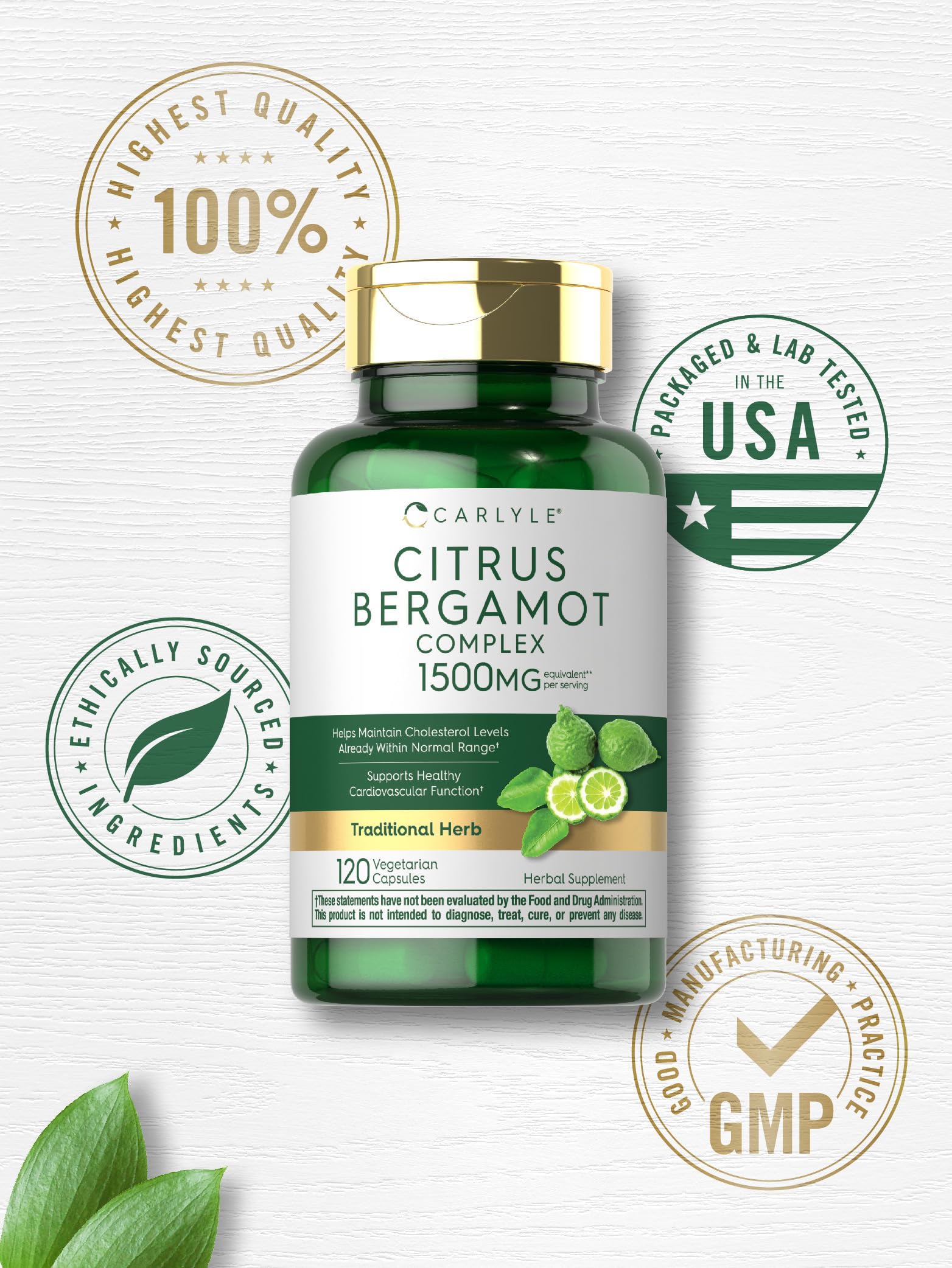 Carlyle Citrus Bergamot Complex bottle with a natural background