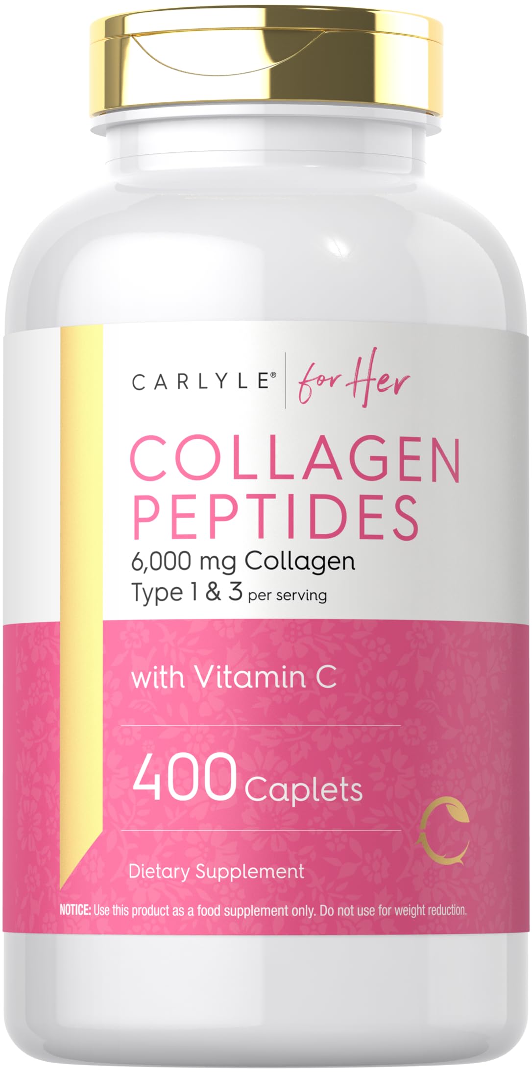 Carlyle Collagen Peptides Caplets 6000mg front view