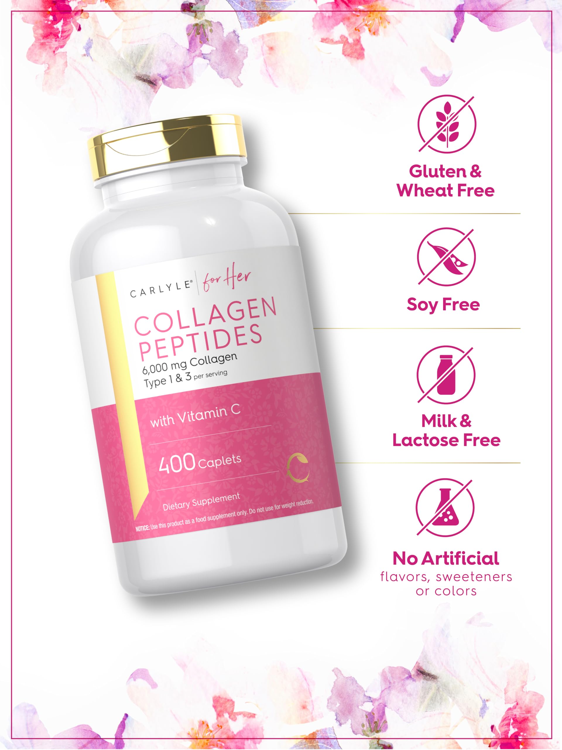 Carlyle Collagen Peptides Caplets 6000mg ingredients list
