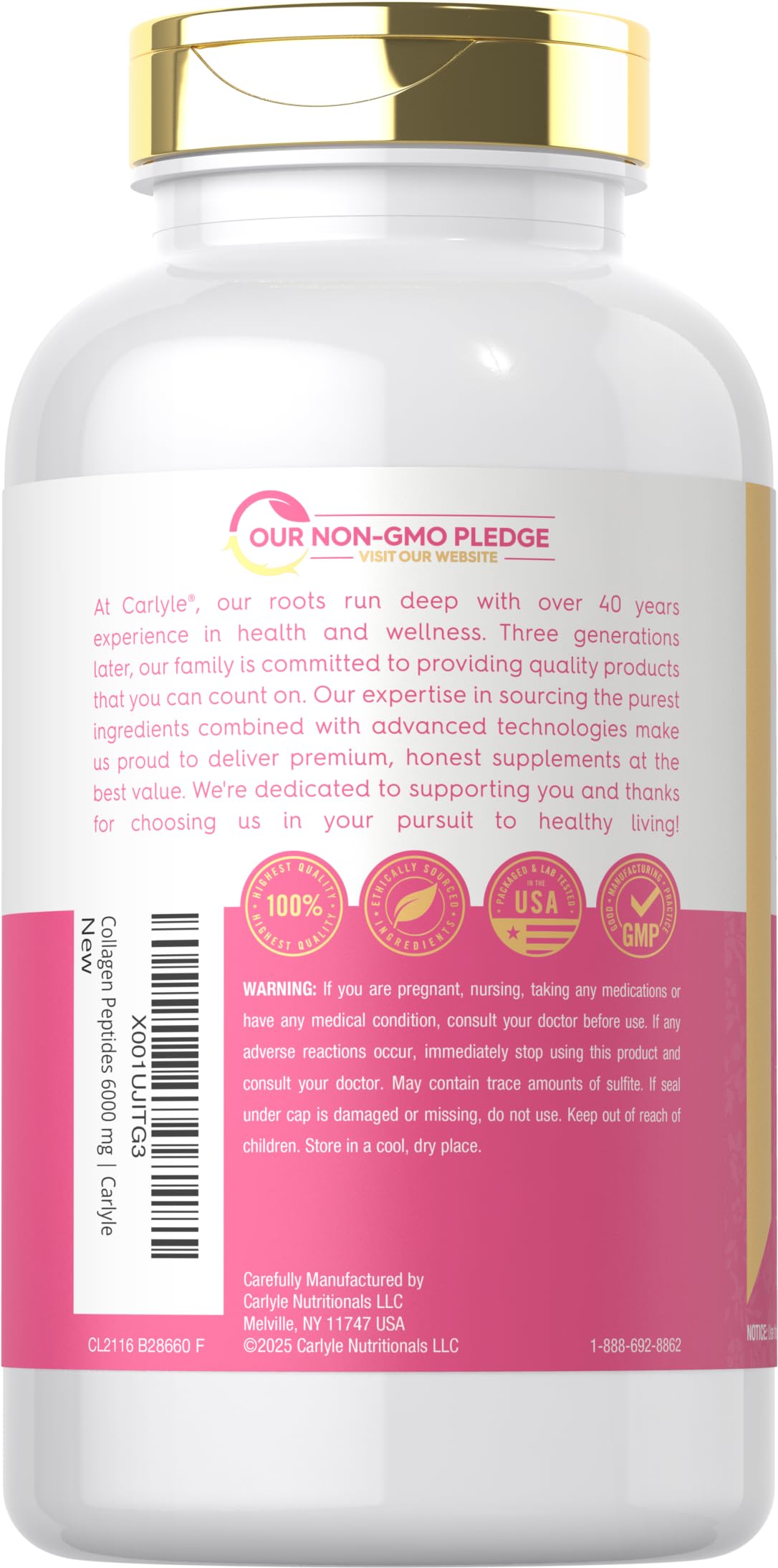 Carlyle Collagen Peptides Caplets 6000mg packaging
