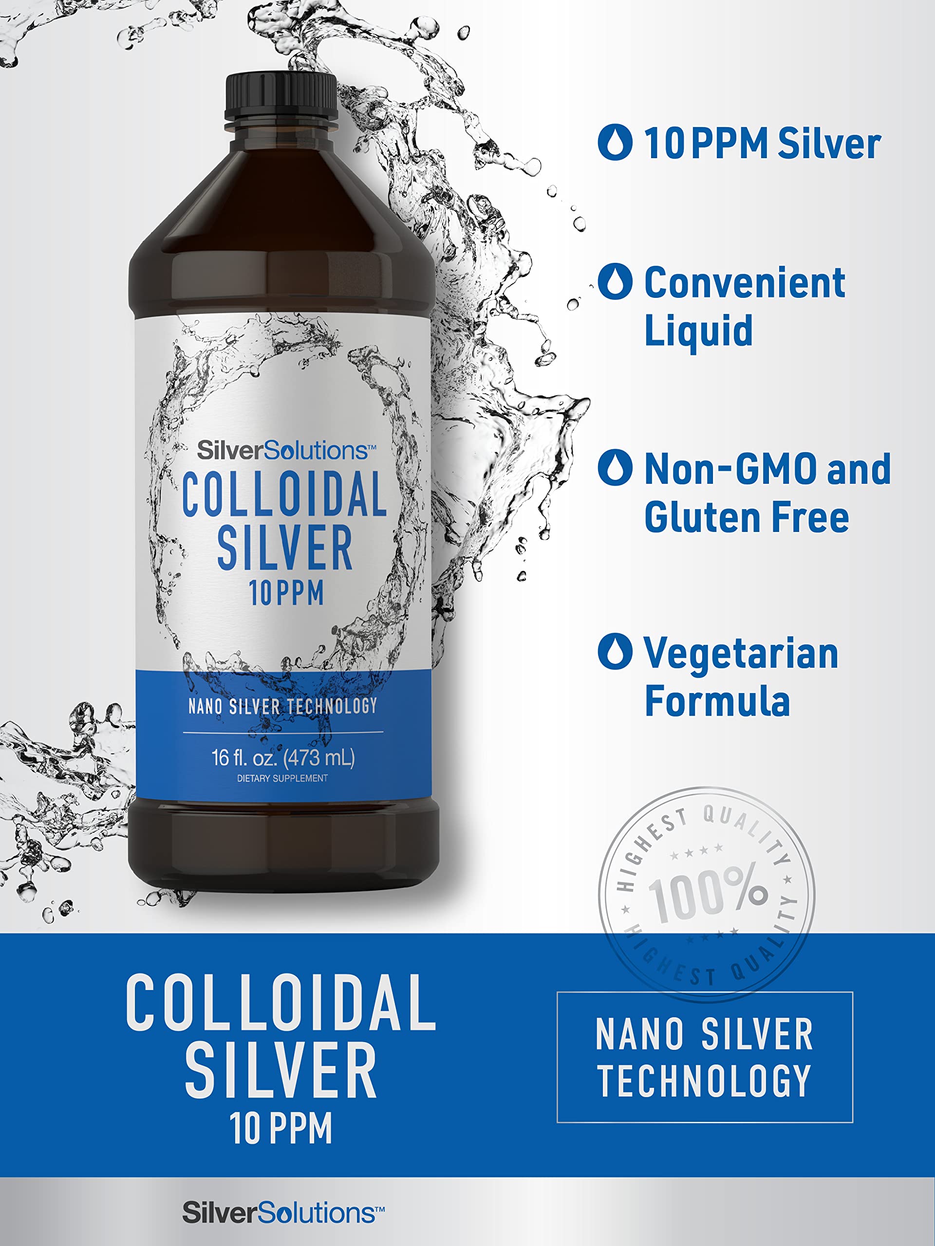 Carlyle Colloidal Silver 10 PPM Liquid Supplement label close-up