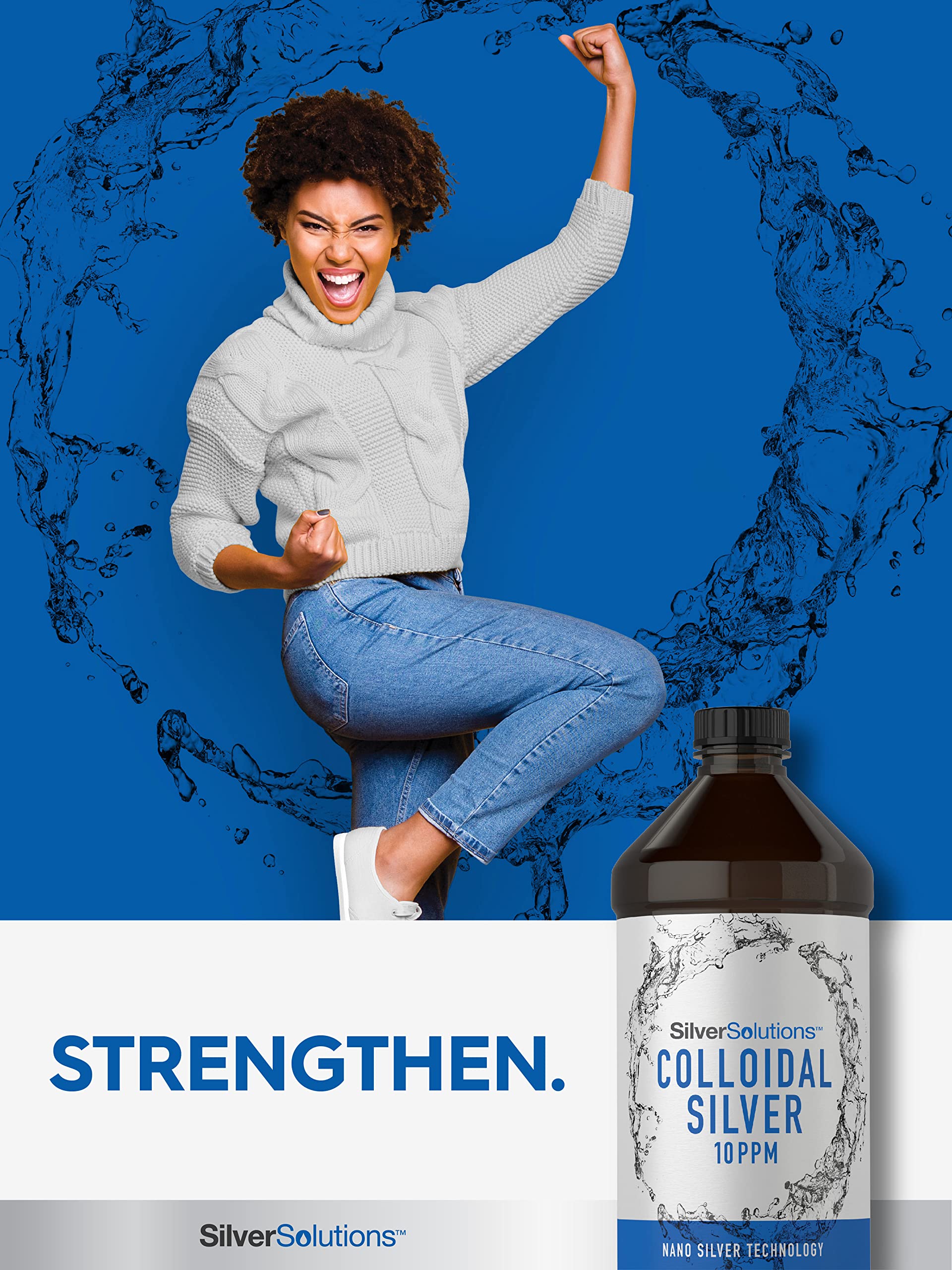 Carlyle Colloidal Silver 10 PPM Liquid Supplement on a wooden table