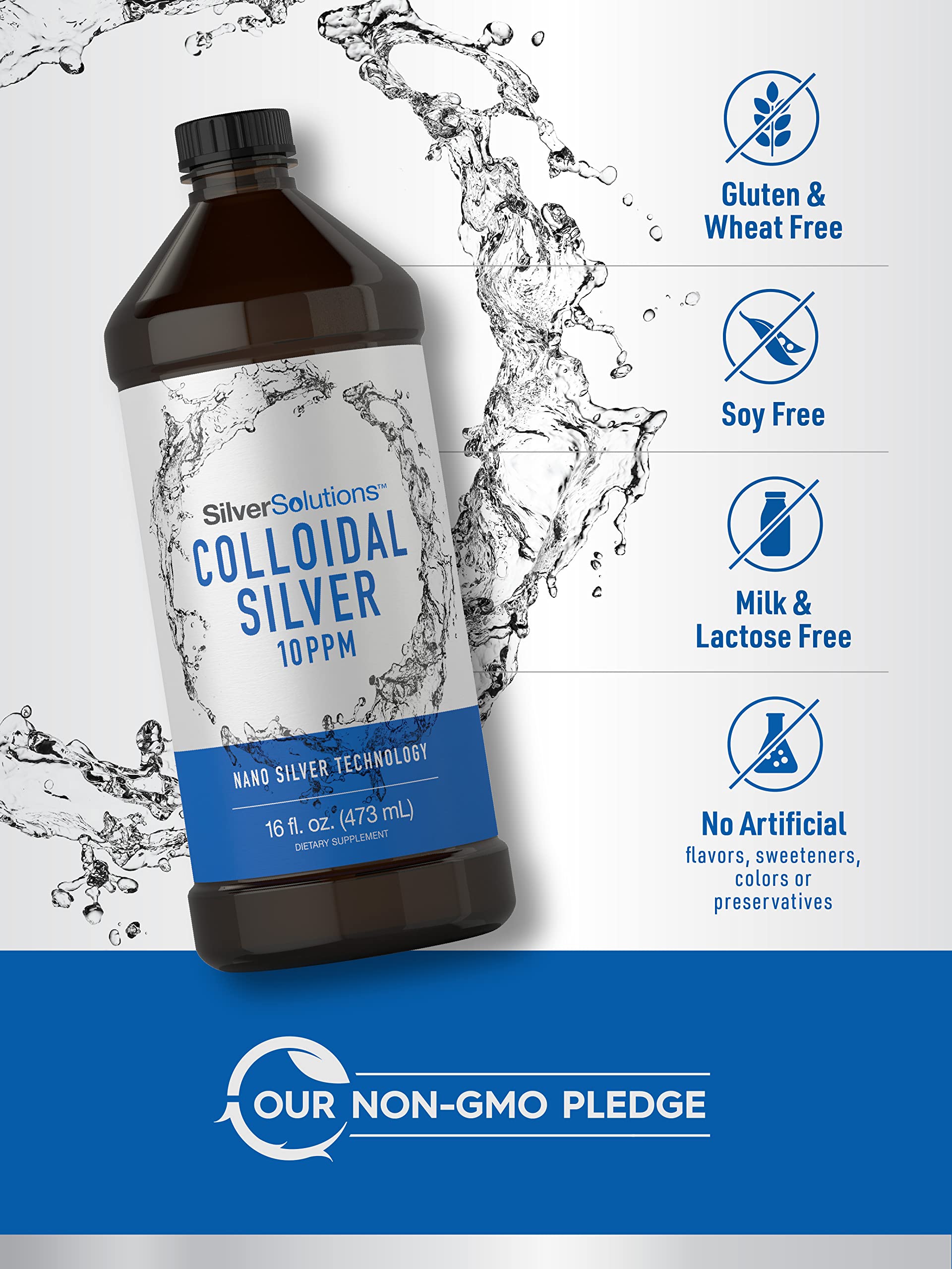 Carlyle Colloidal Silver 10 PPM Liquid Supplement with measuring cap
