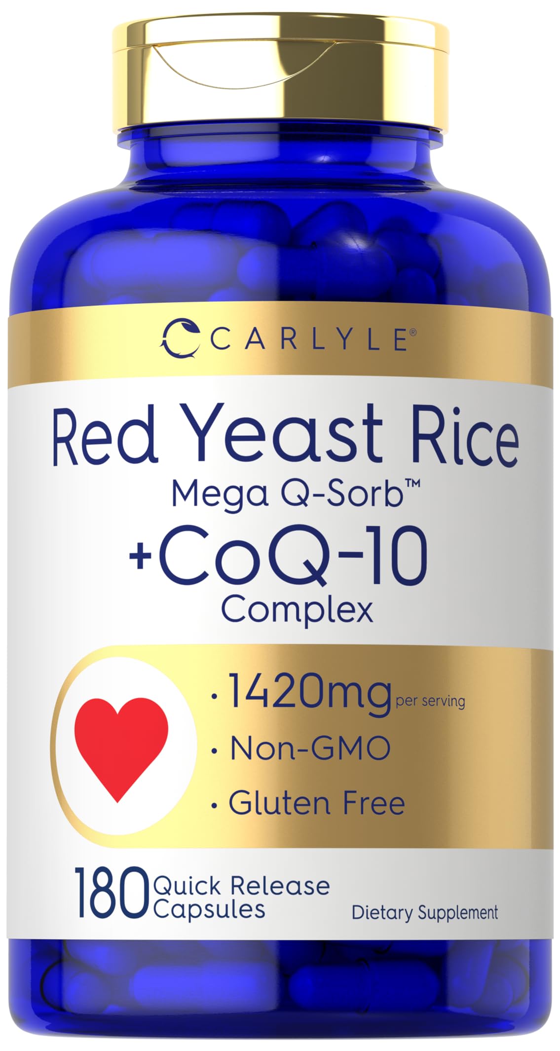 Carlyle CoQ10 1420mg supplement bottle front view