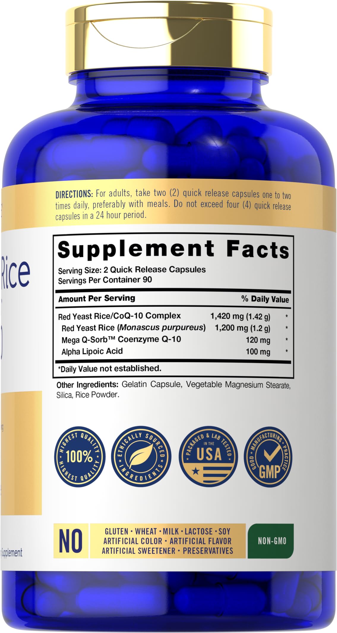 Carlyle CoQ10 1420mg supplement capsules close-up