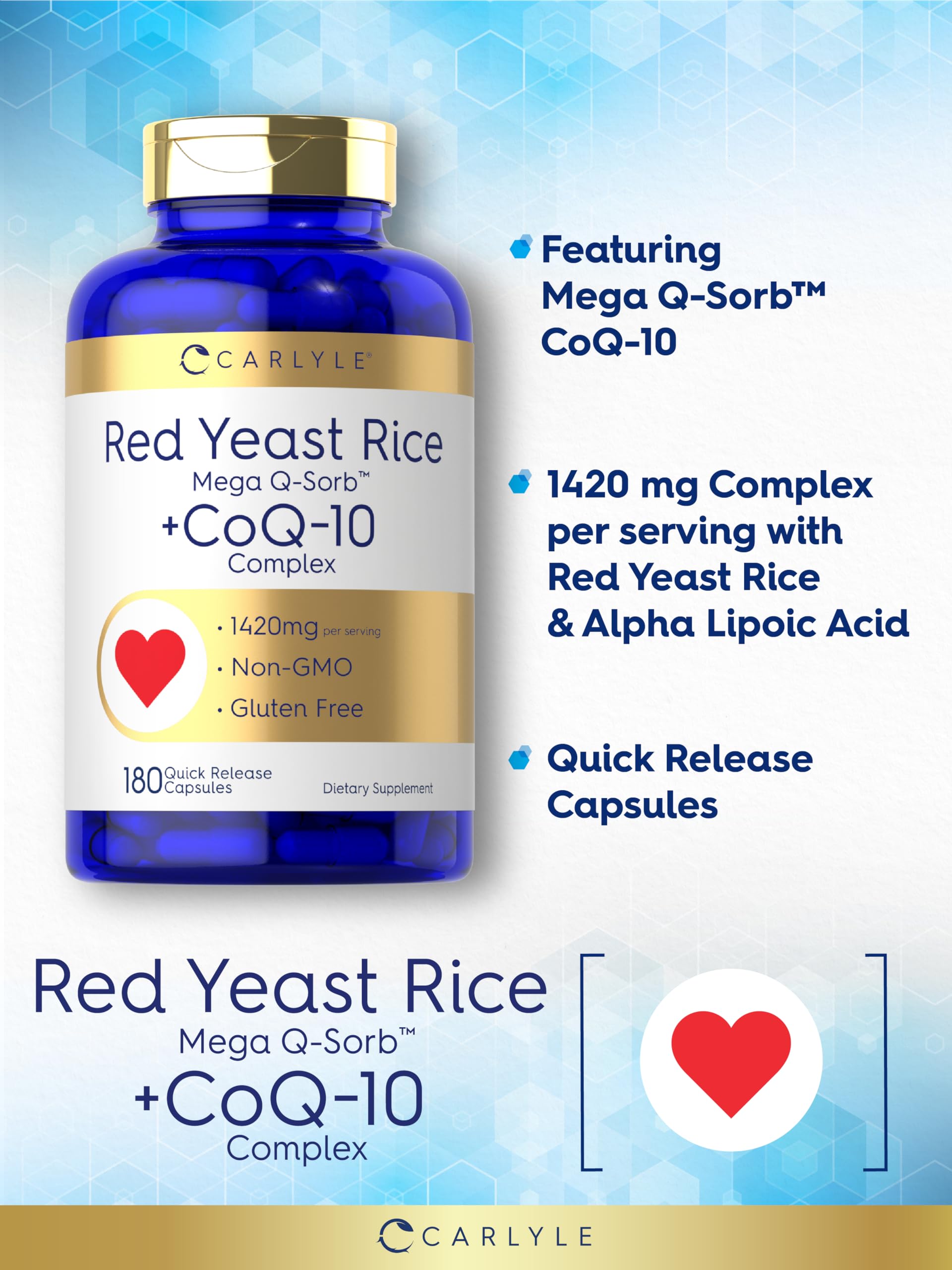 Carlyle CoQ10 1420mg supplement ingredients list