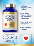 Carlyle CoQ10 400mg Mega Q-Sorb Softgels with bottle