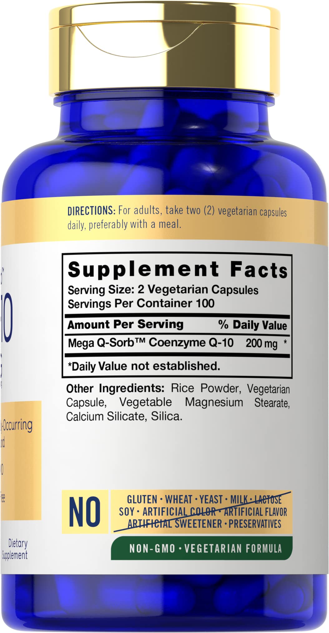 Carlyle CoQ10 Mega Q-Sorb 200mg capsules side view