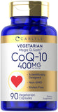 Carlyle CoQ10 Mega Q-Sorb 400mg vegetarian capsules front view