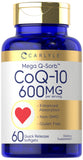 Carlyle CoQ10 Mega Q-Sorb 600mg softgels front view