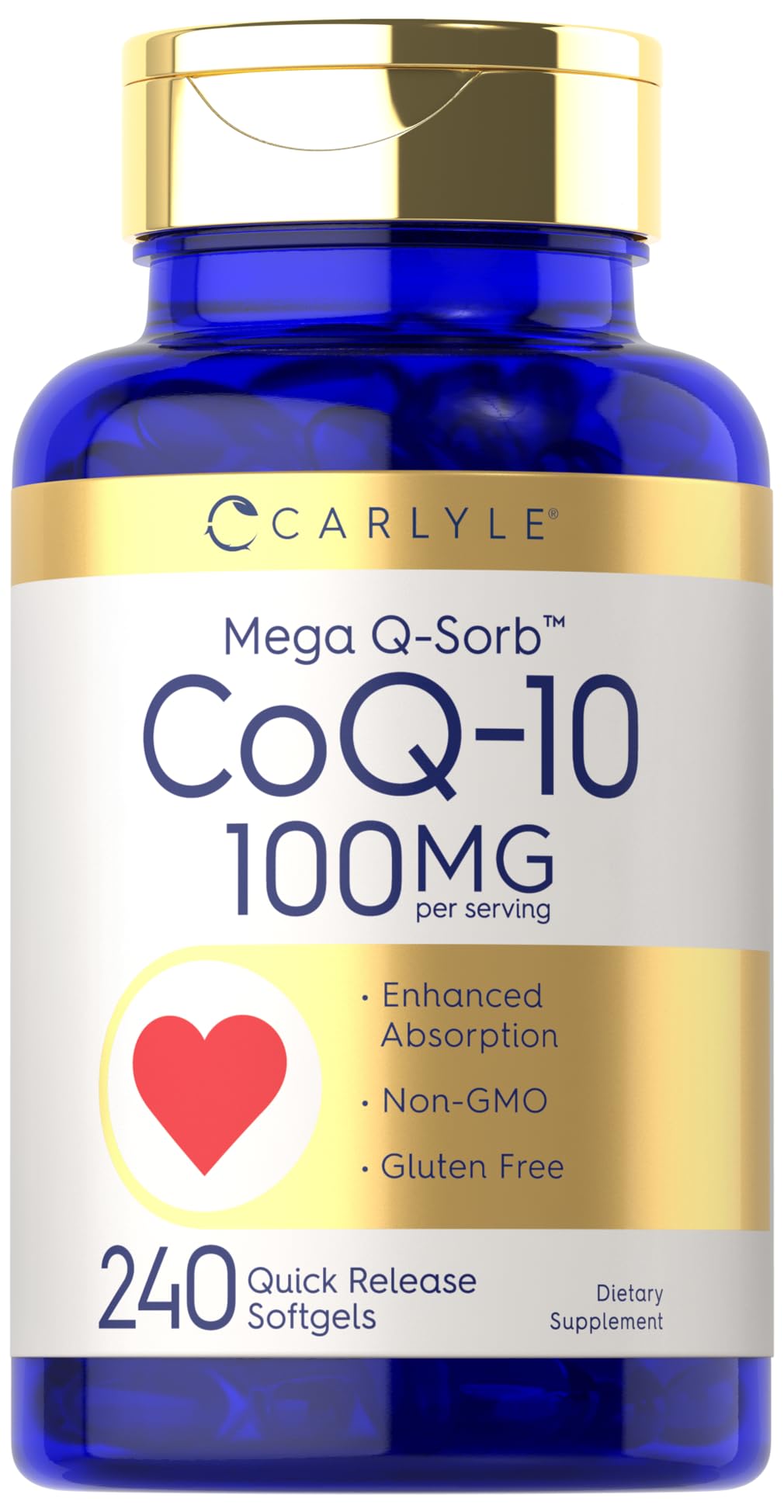 Carlyle CoQ10 Mega Q-Sorb softgels front view
