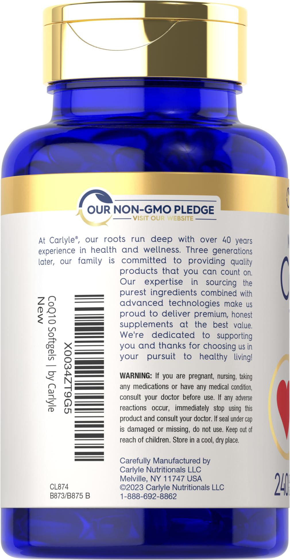 Carlyle CoQ10 Mega Q-Sorb softgels packaging