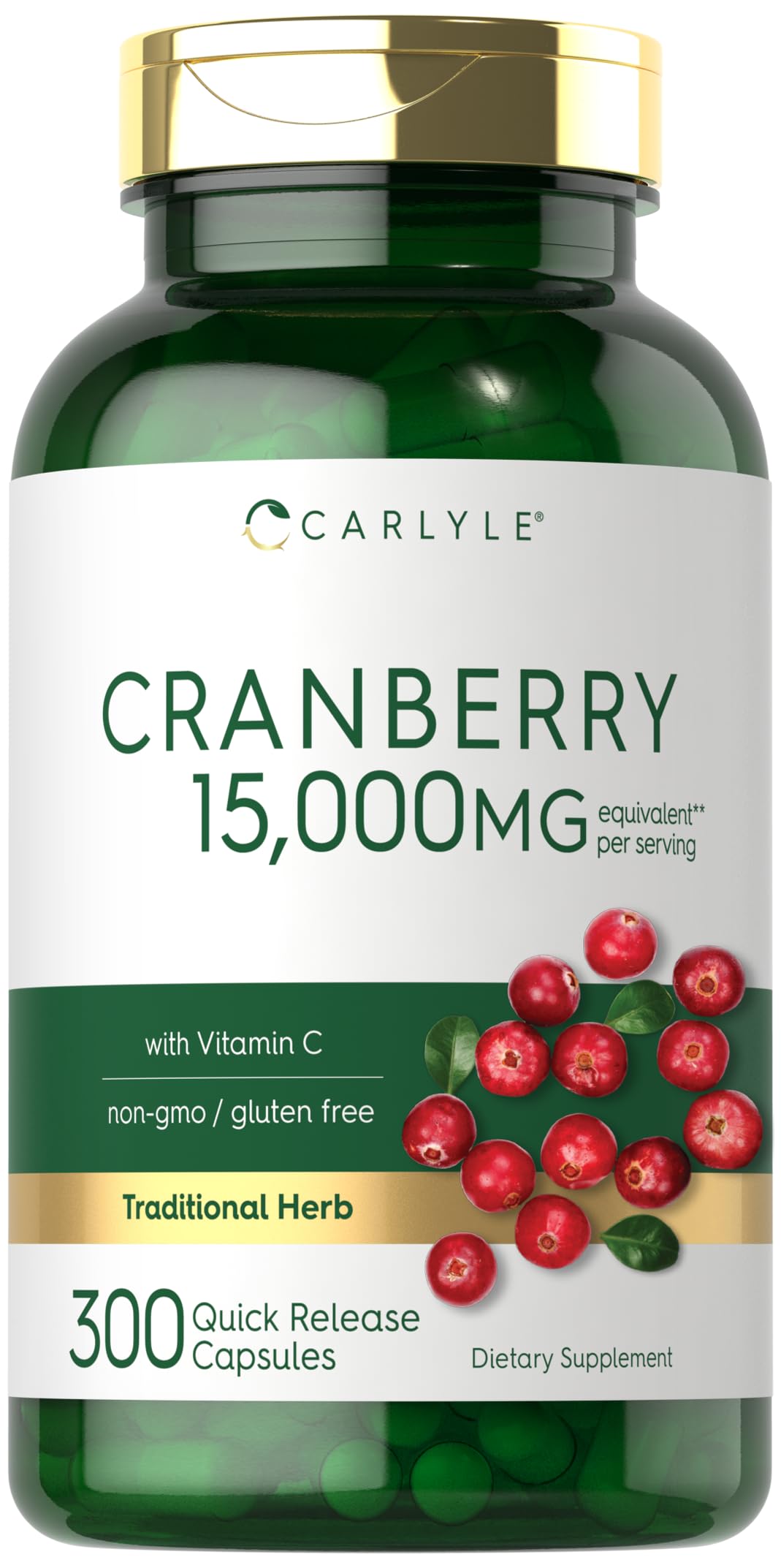 Carlyle Cranberry Fruit Extract 500mg capsules front view
