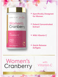 Carlyle Cranberry Softgels lifestyle scene with a glass of water