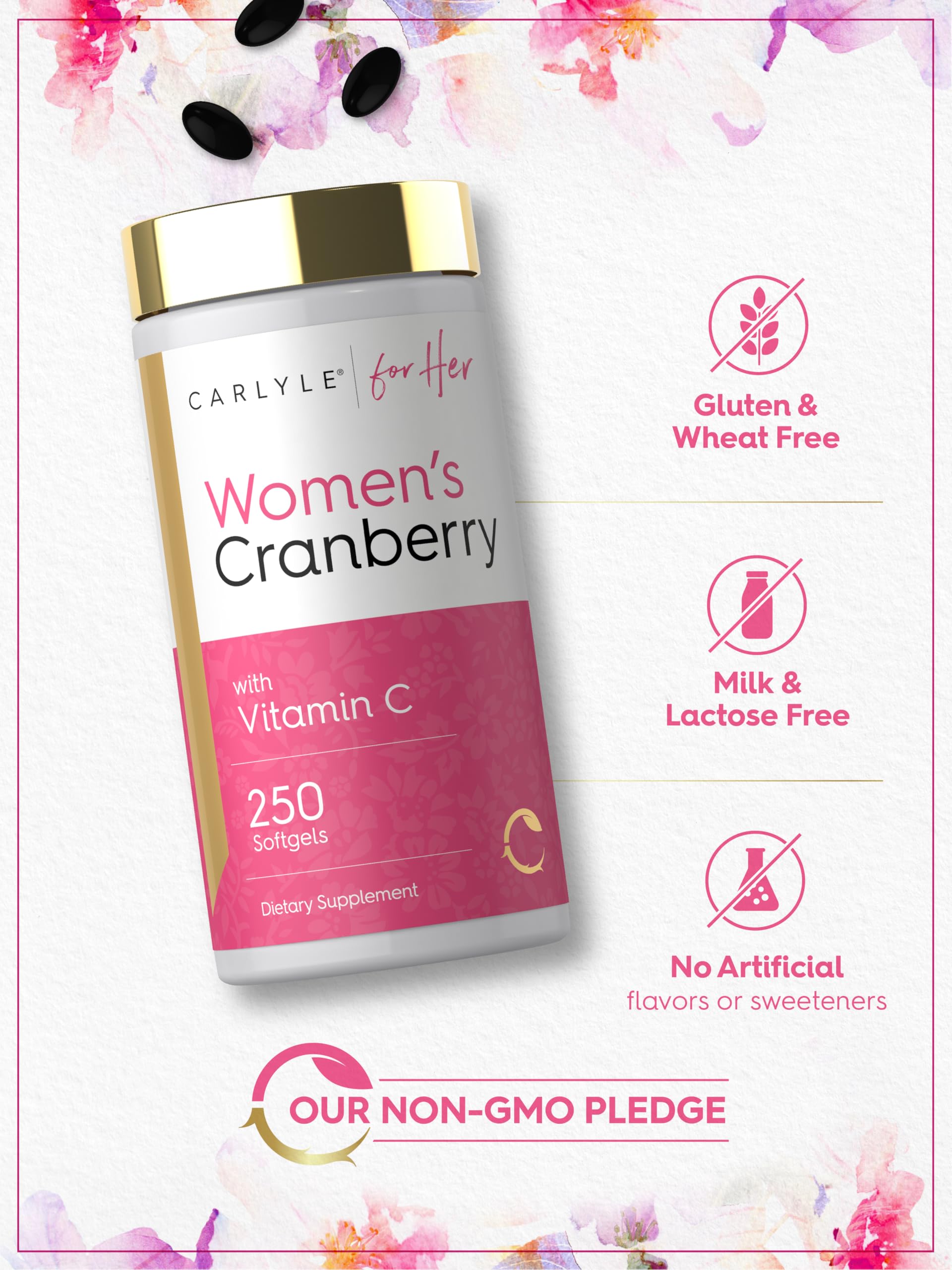 Carlyle Cranberry Softgels side view packaging