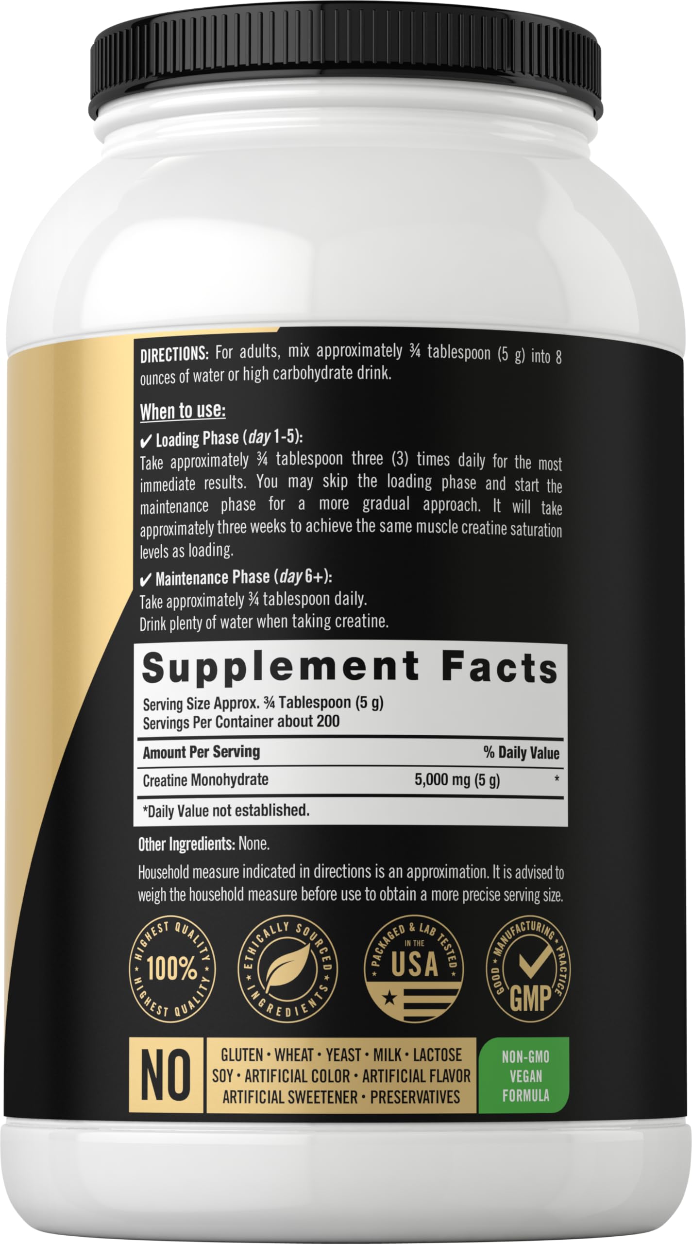 Carlyle Creatine Monohydrate 5000mg packaging side view