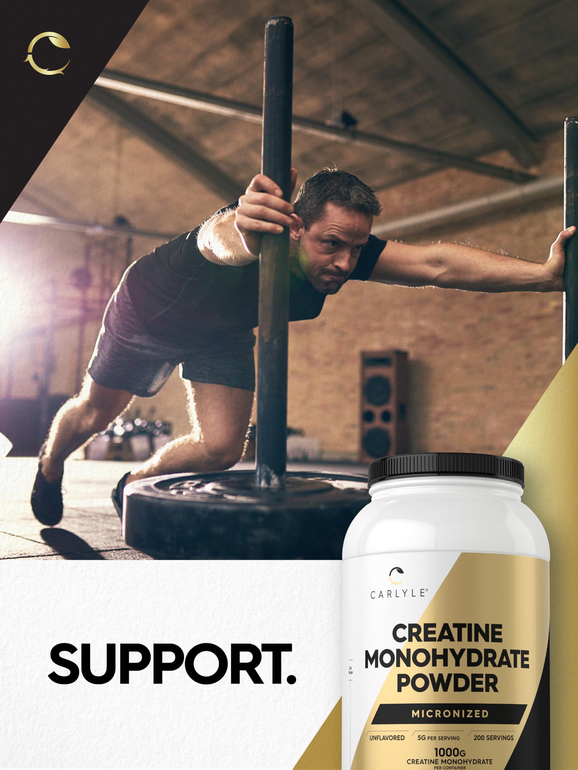 Carlyle Creatine Monohydrate 5000mg product label