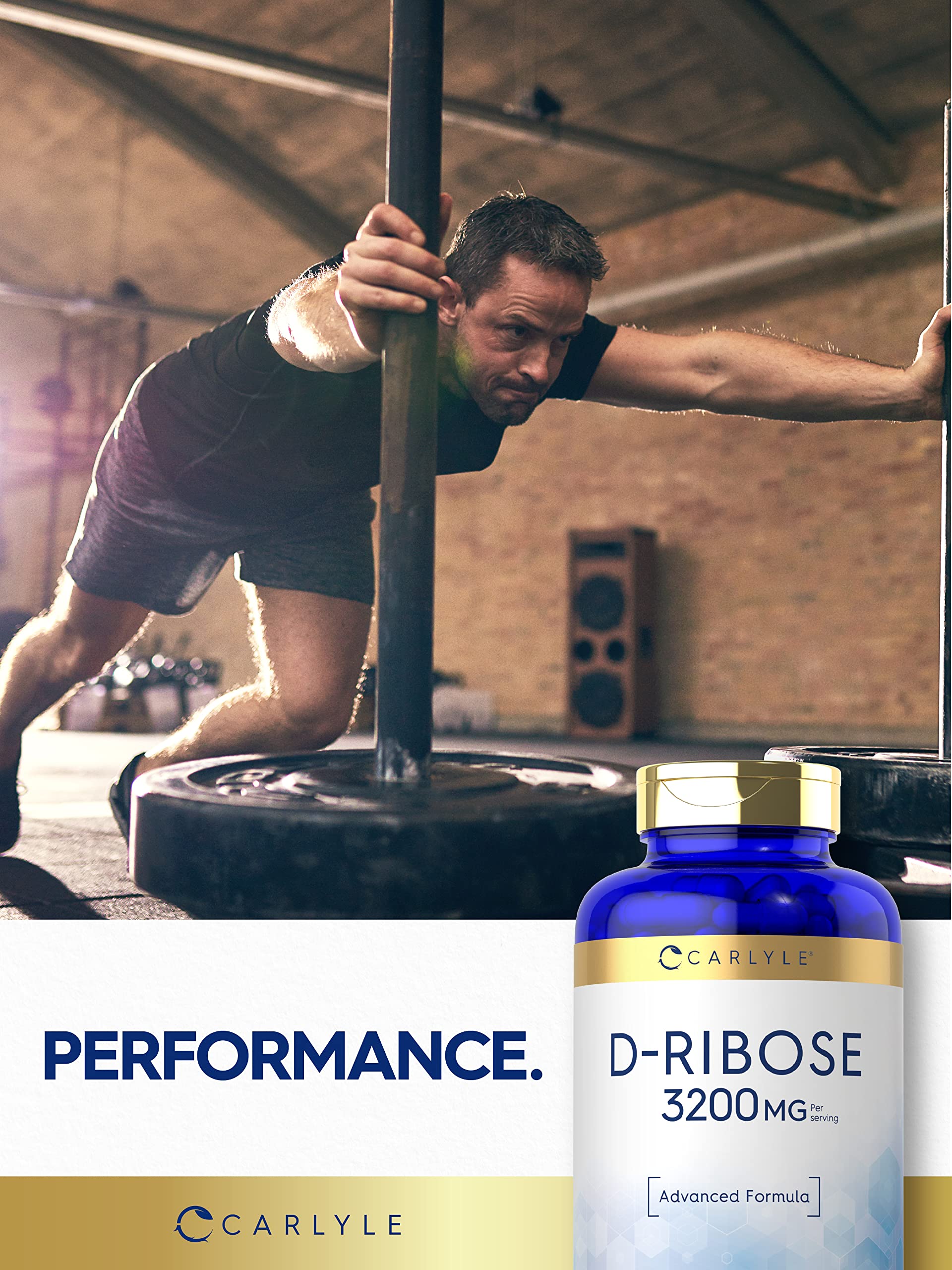 Carlyle D-Ribose 3200mg capsules in a lifestyle setting