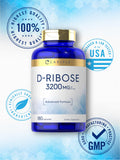 Carlyle D-Ribose 3200mg capsules with measuring spoon