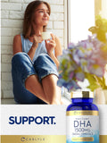 Carlyle DHA Omega-3 Fish Oil Softgels with measuring spoon