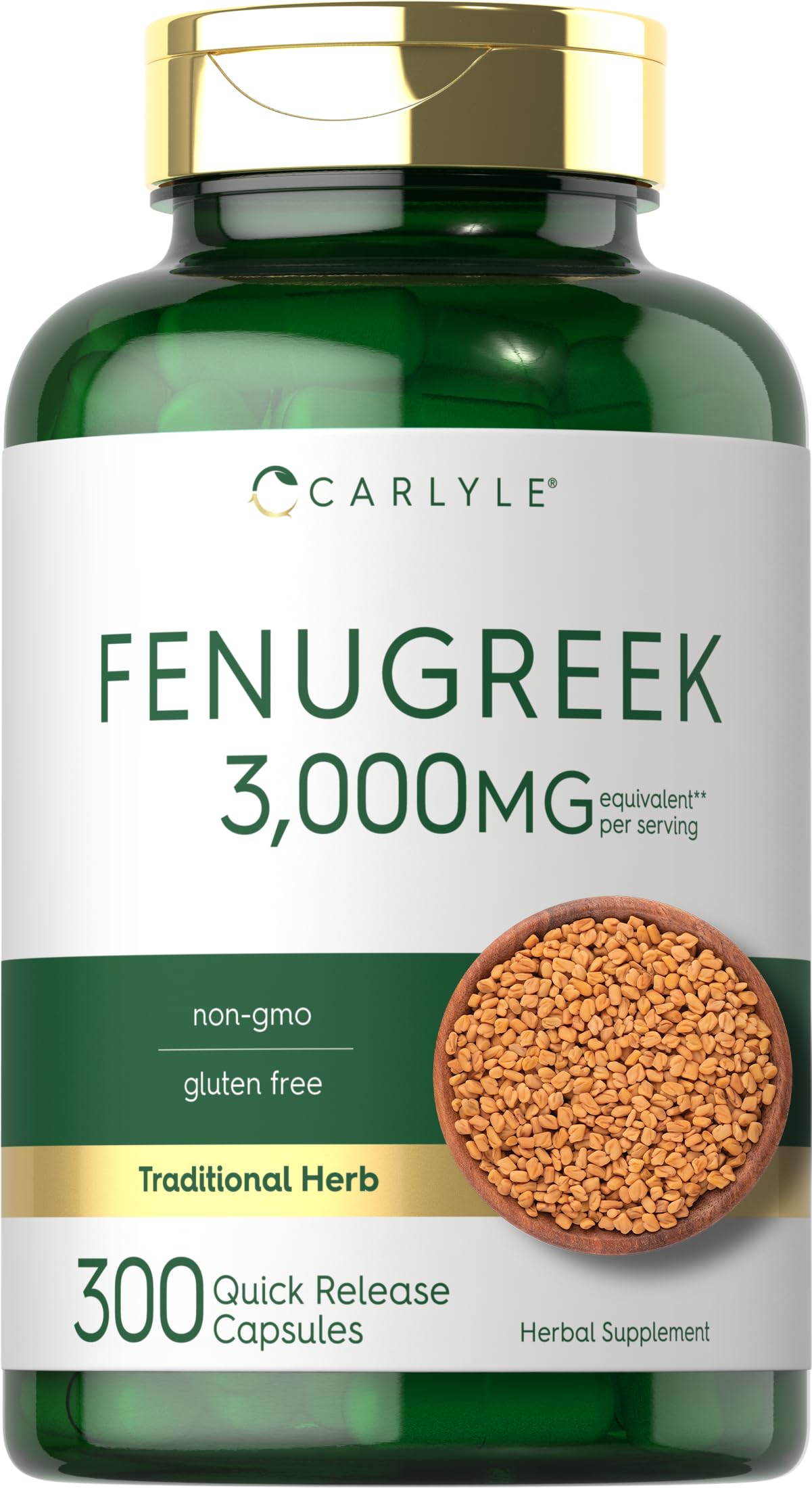 Carlyle Fenugreek Extract Capsules 1000mg front view