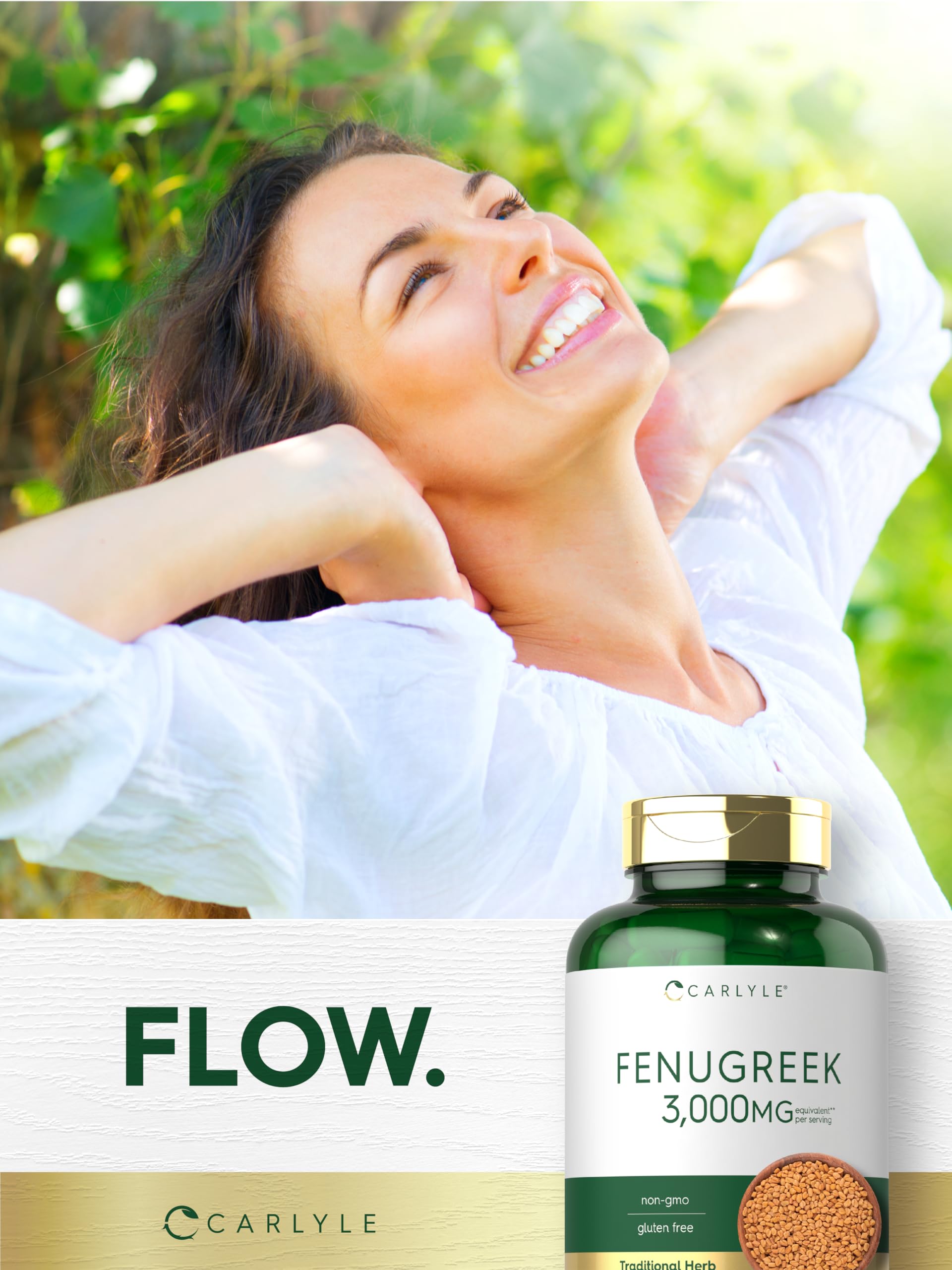 Carlyle Fenugreek Extract Capsules 1000mg packaging details