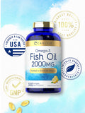 Carlyle Fish Oil 2000mg softgels in a hand