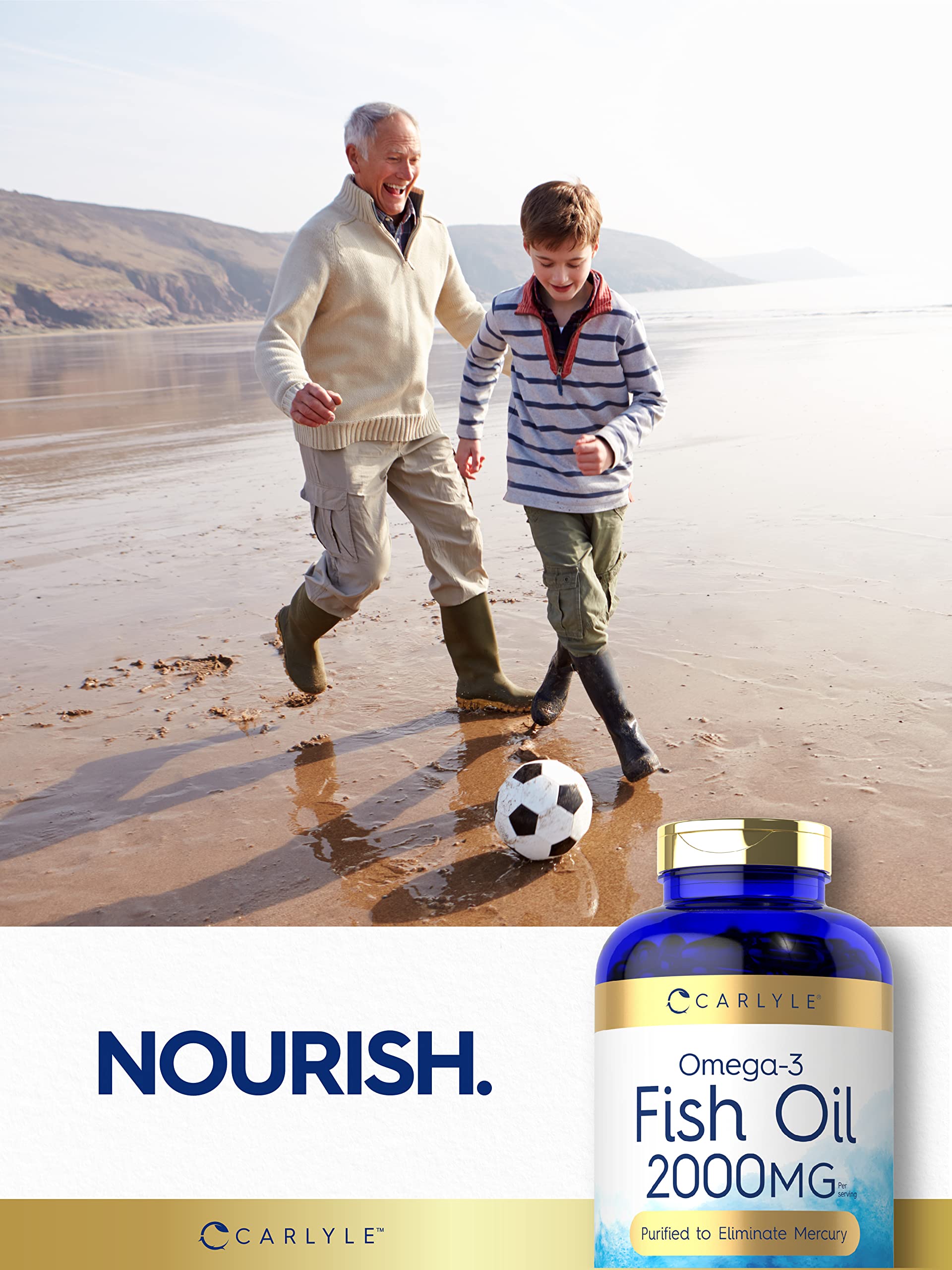 Carlyle Fish Oil 2000mg softgels with measuring spoon