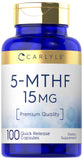 Carlyle Folic Acid 25,000 mcg capsule bottle front view