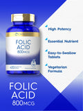 Carlyle Folic Acid 800 mcg Vegetarian Tablets packaging
