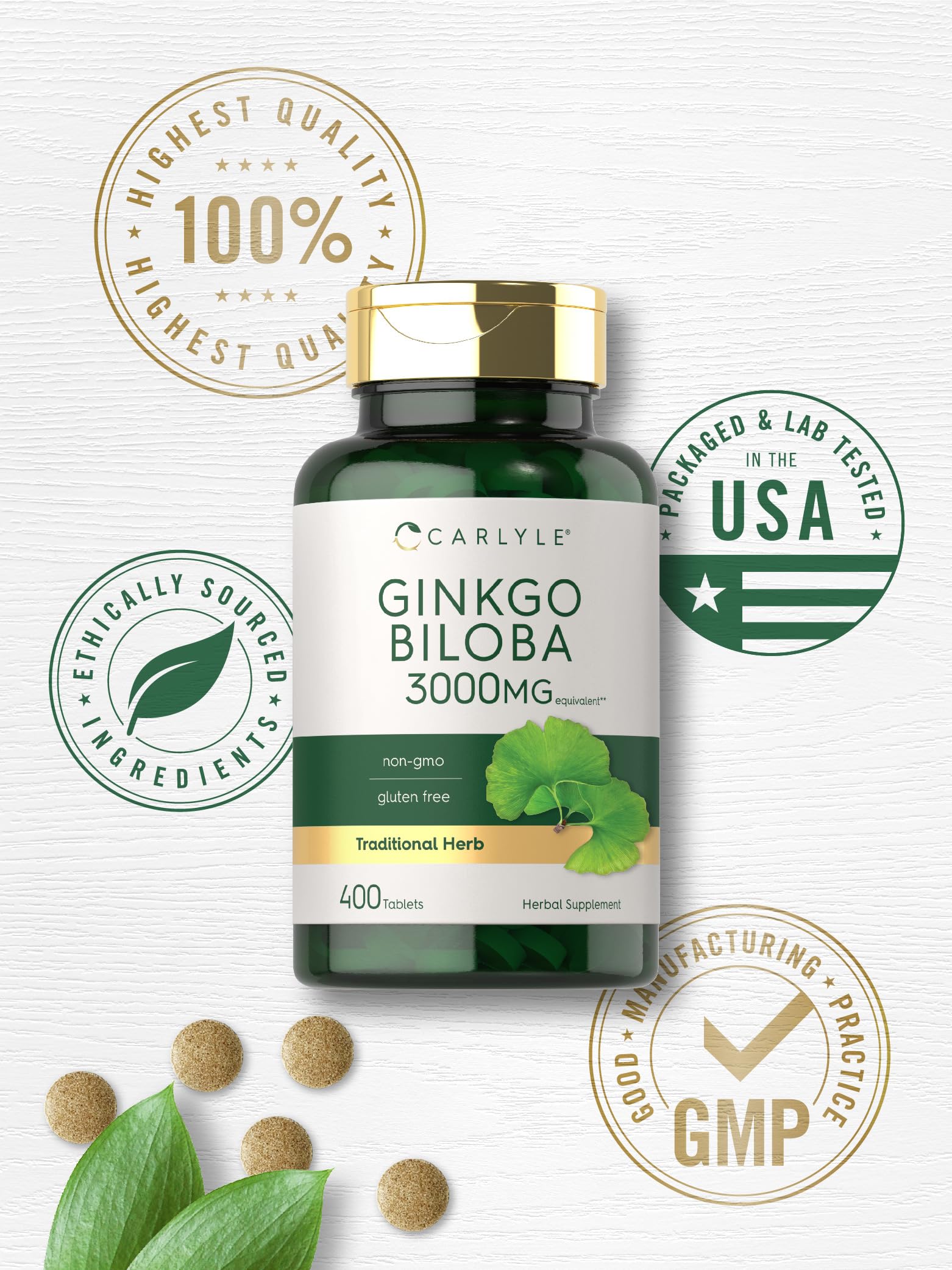 Carlyle Ginkgo Biloba 127g with a measuring spoon