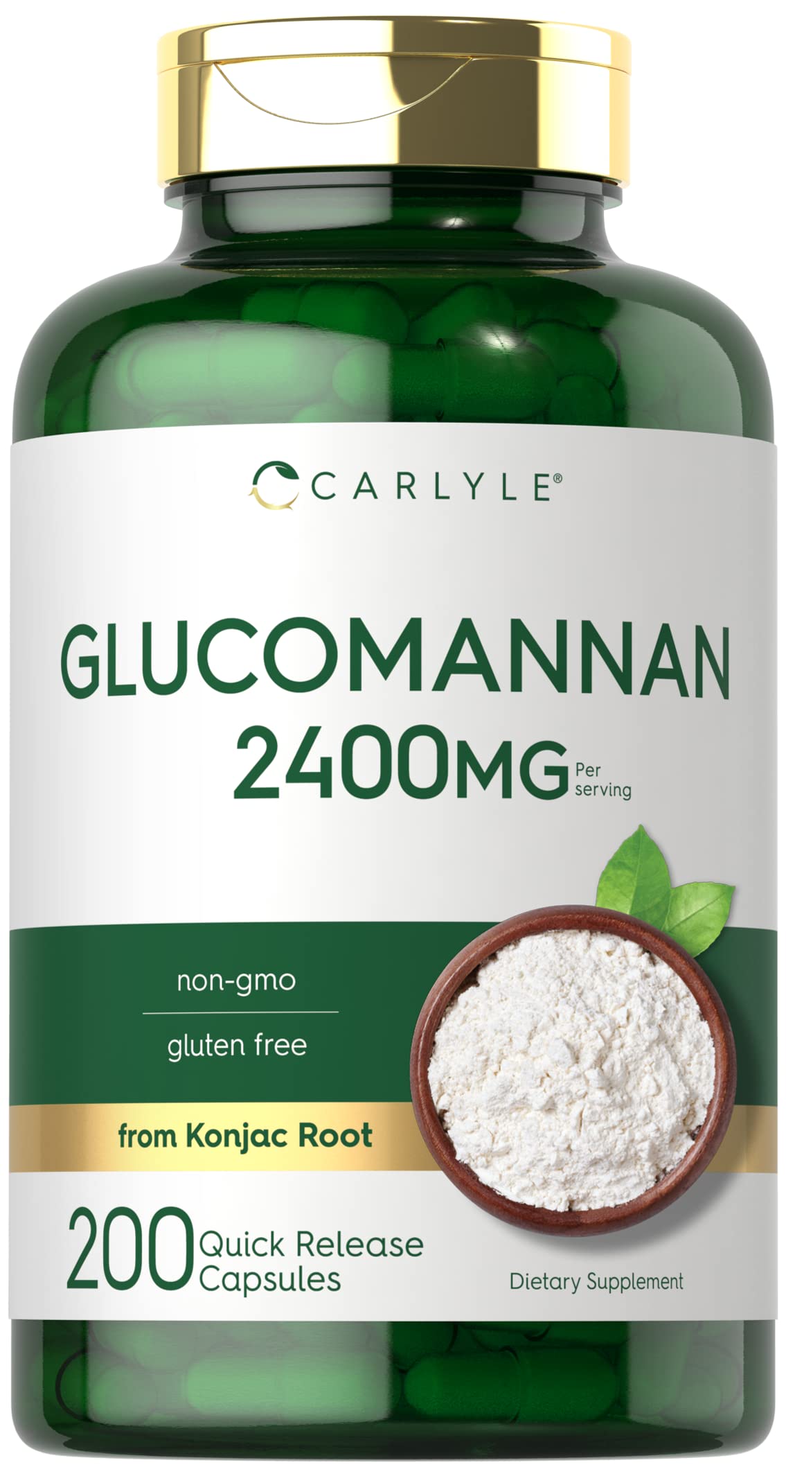 Carlyle Glucomannan 2400mg 200 capsules front view