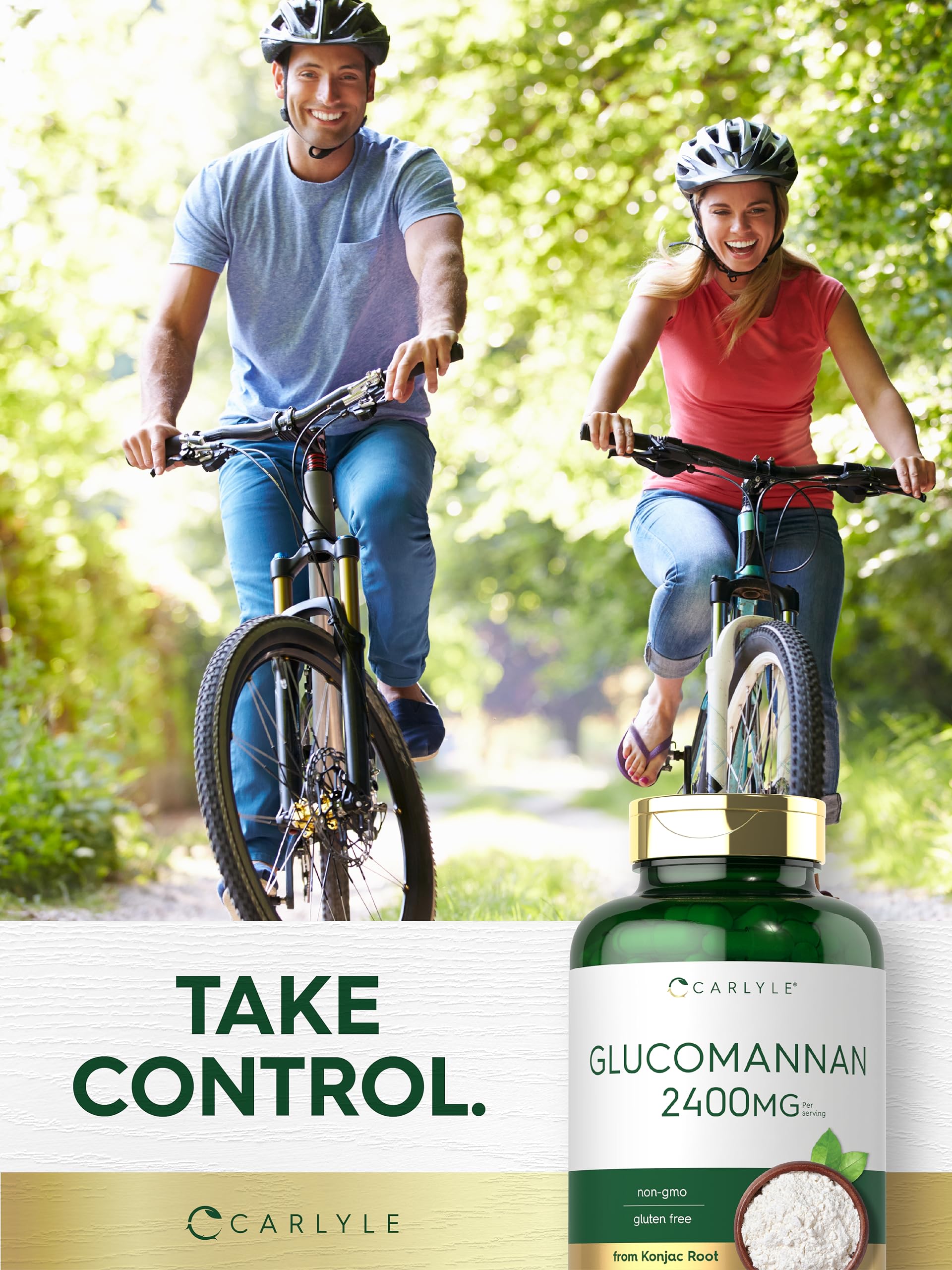 Carlyle Glucomannan 2400mg capsules with fresh vegetables