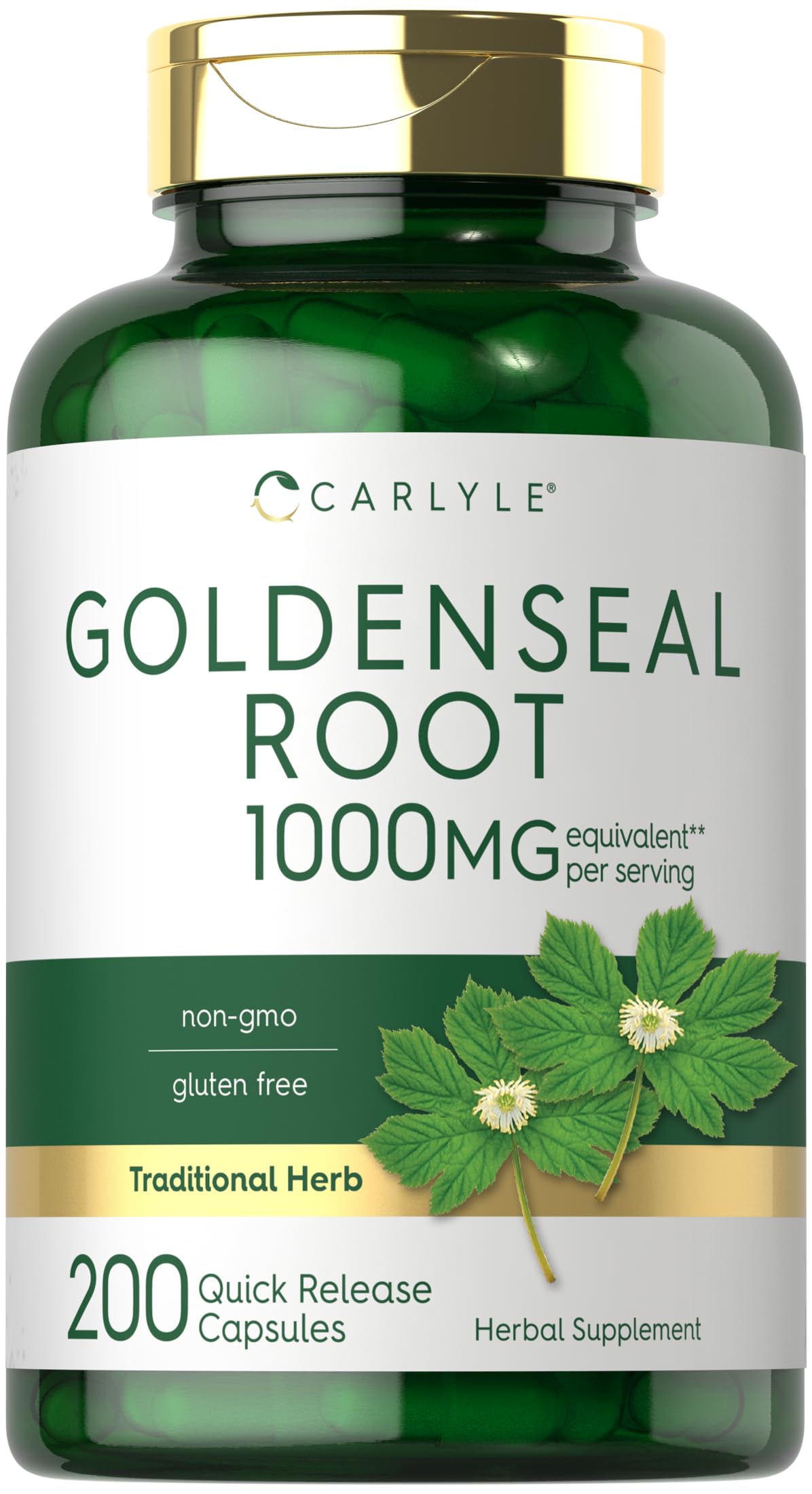 Carlyle Goldenseal Root Extract 500mg capsules front view