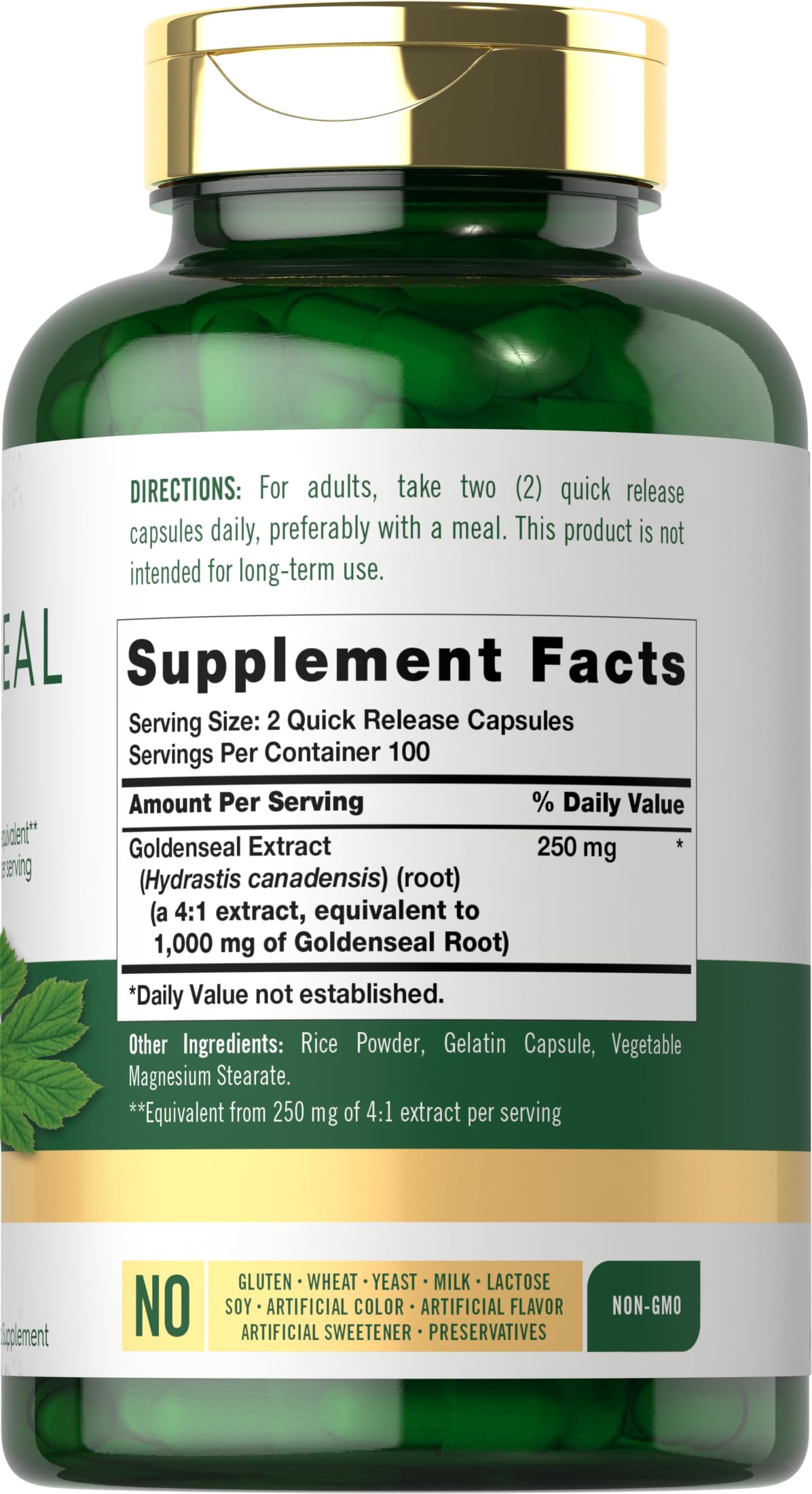 Carlyle Goldenseal Root Extract bottle with 60 capsules