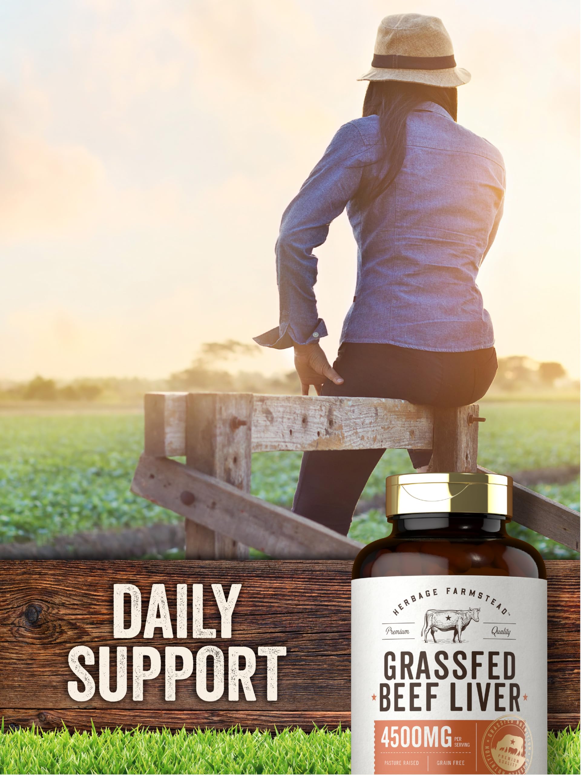 Carlyle Grassfed Beef Liver Capsules 4500mg with measuring spoon