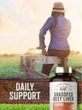 Carlyle Grassfed Beef Liver Capsules 4500mg with measuring spoon