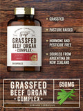 Carlyle Grassfed Beef Organs Supplement 650mg nutritional information