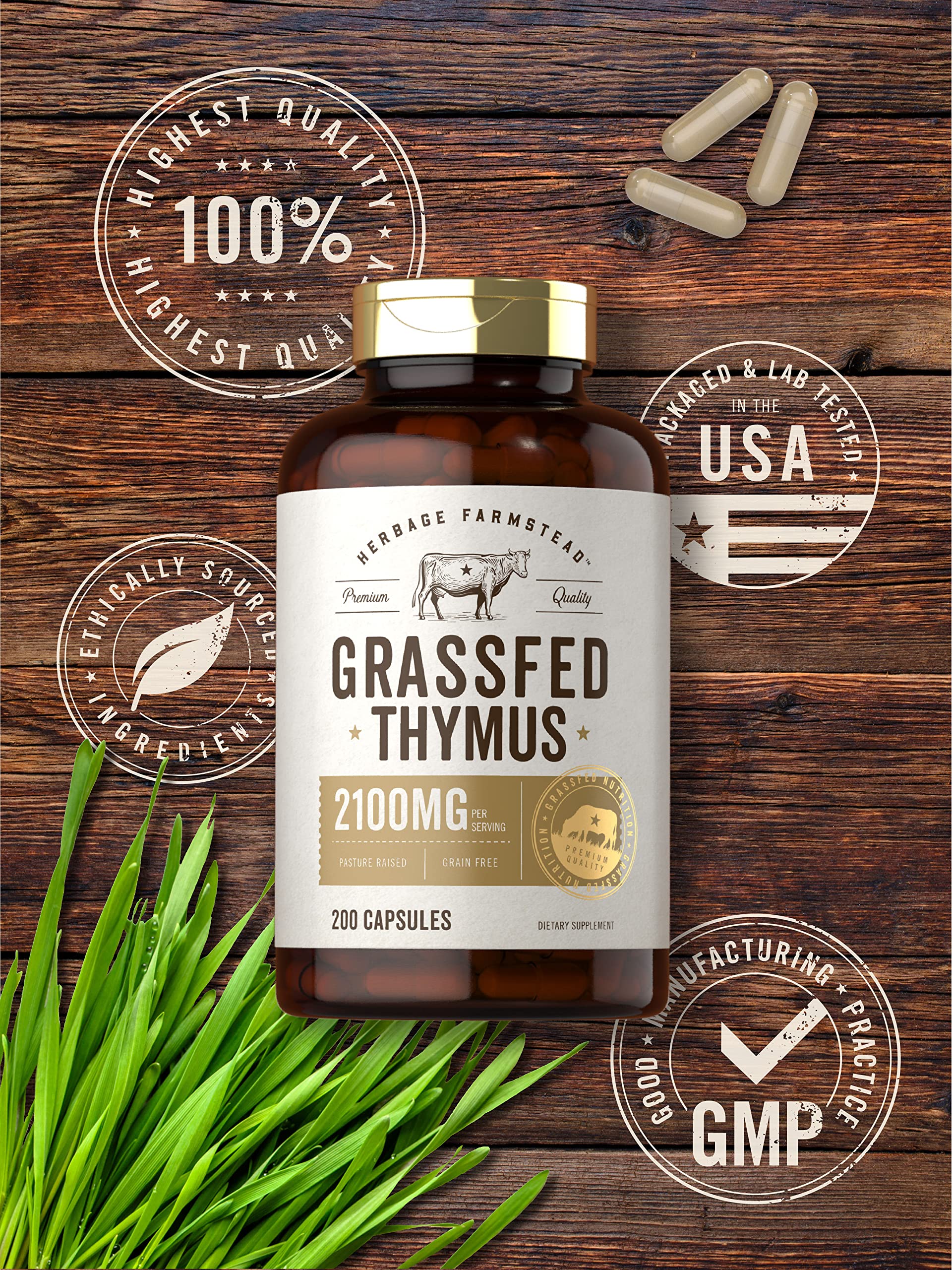 Carlyle Grassfed Thymus & Liver Capsules 2100mg ingredients list