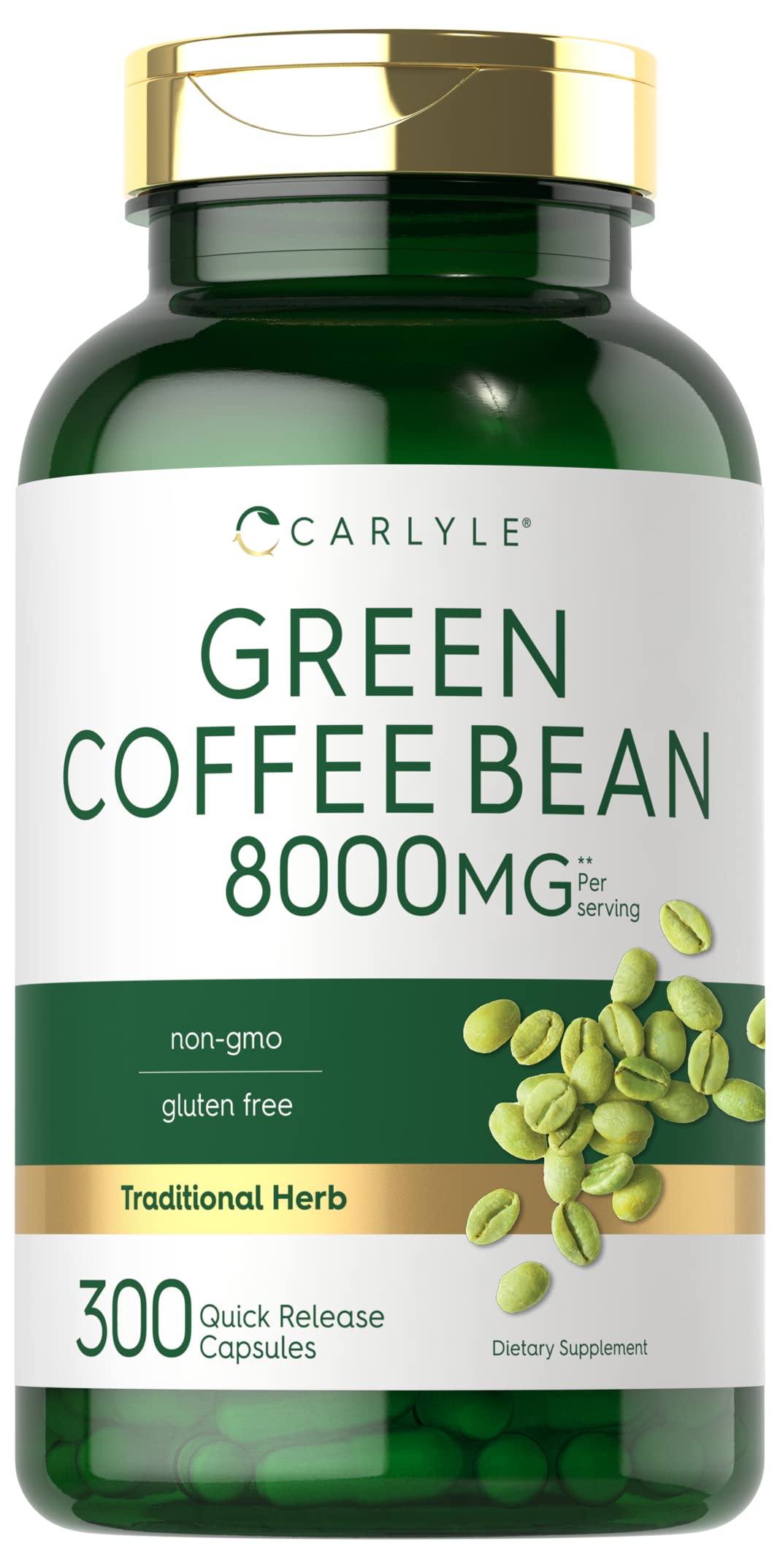 Carlyle Green Coffee Bean Extract 500mg capsules front view